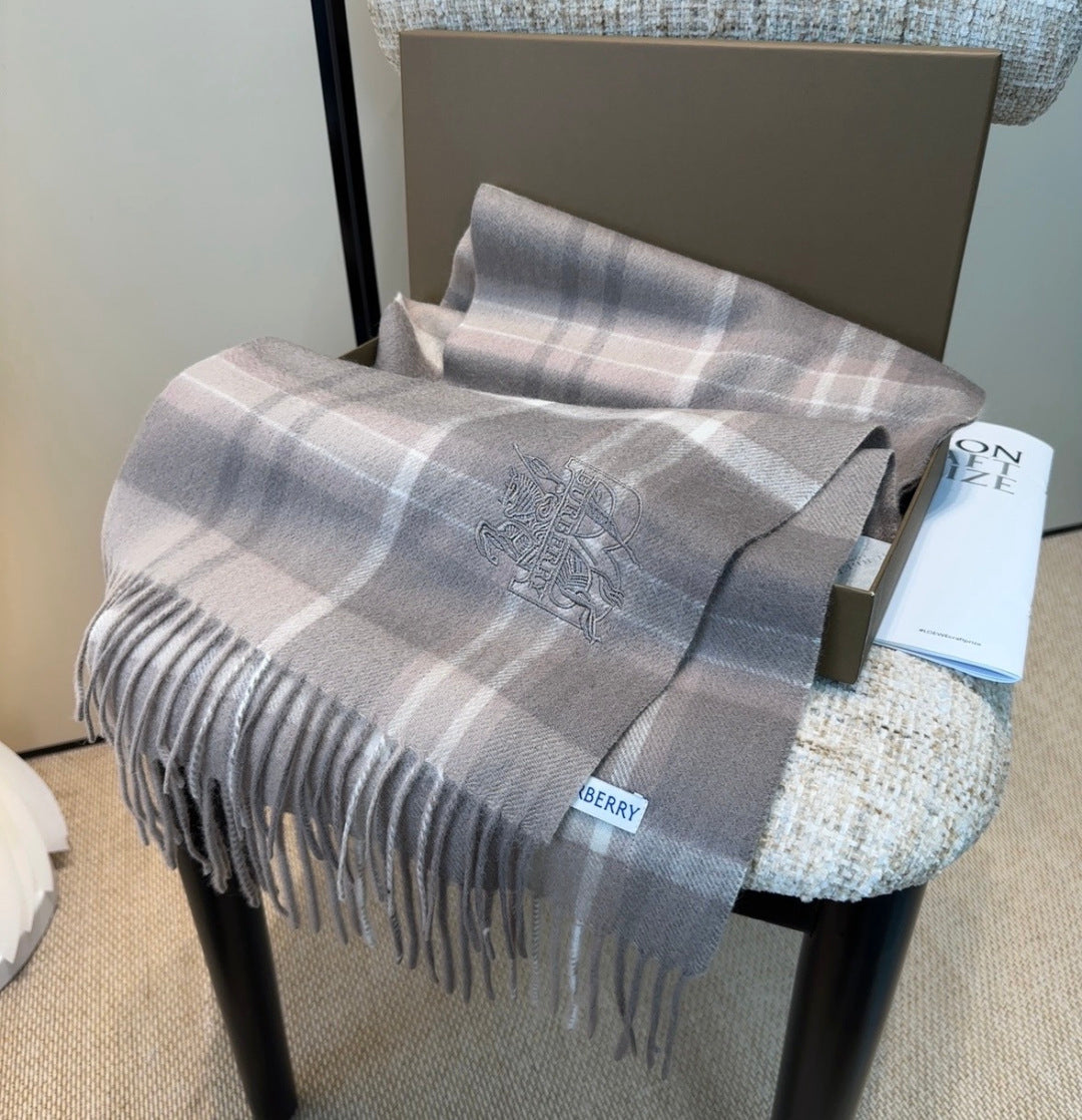 BRR Check Scarf 30*180cm Grey Cashmere 207638