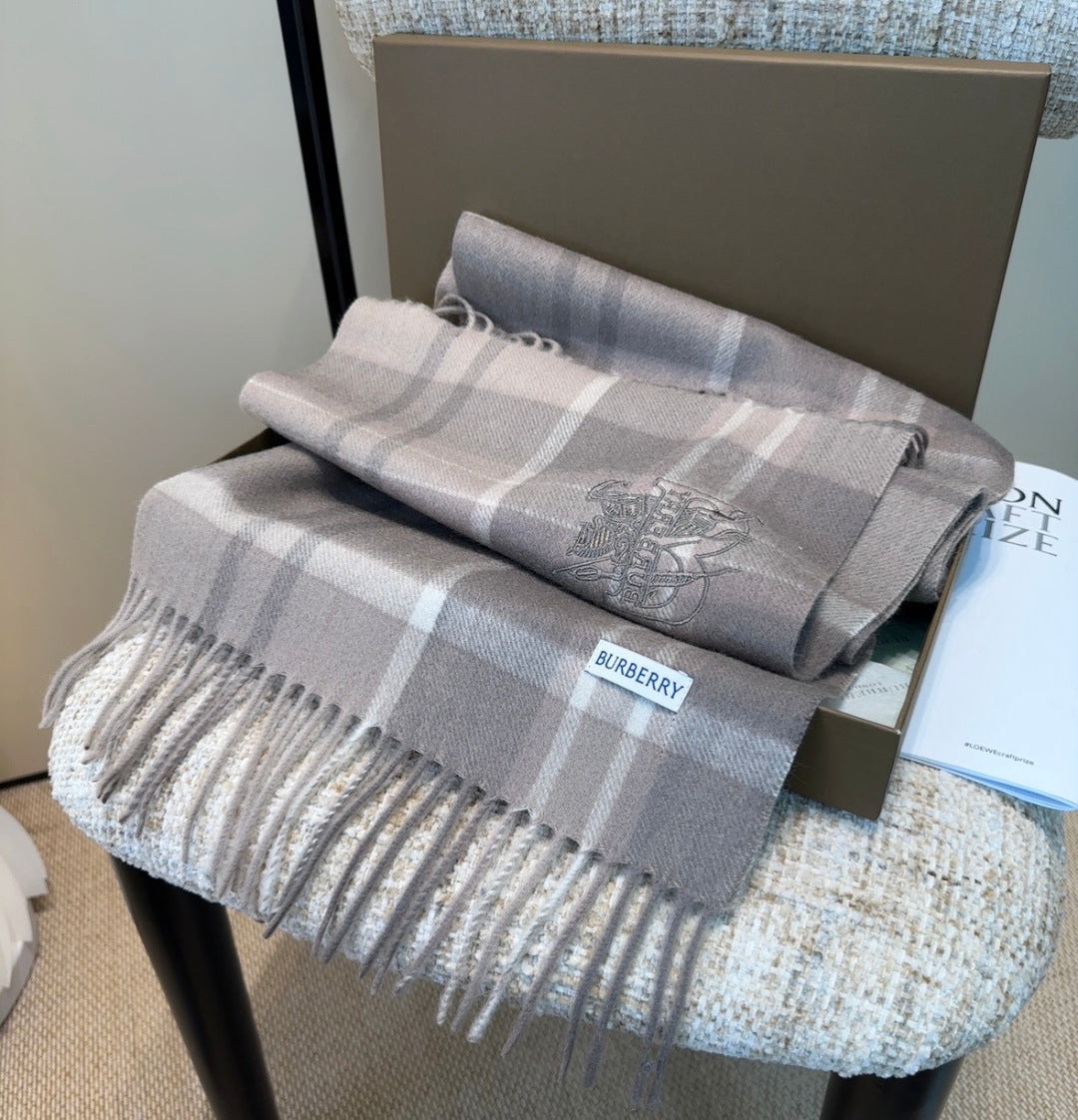 BRR Check Scarf 30*180cm Grey Cashmere 207638