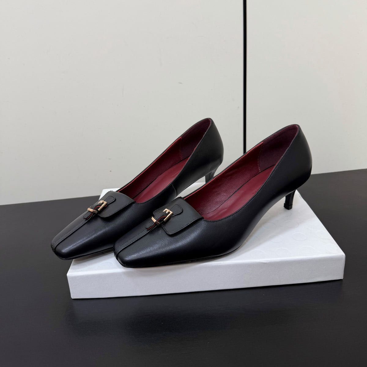 Khaite 26s Celia Pumps 5.5cm Black Leather 909452