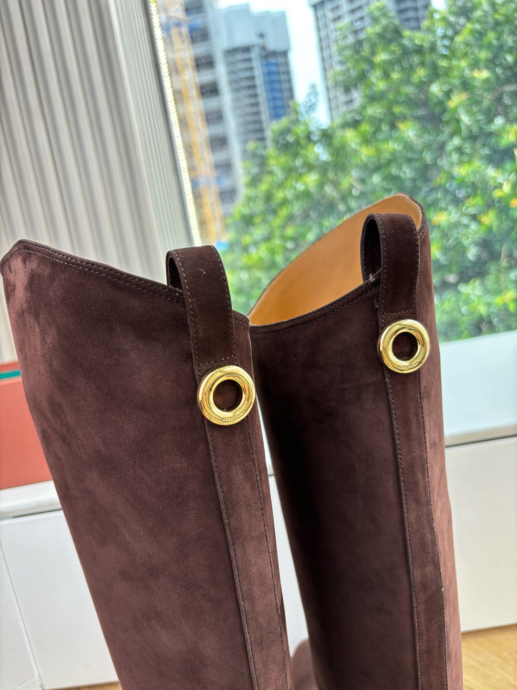 LP Kilda Knee-High Boots Brown Suede 507413