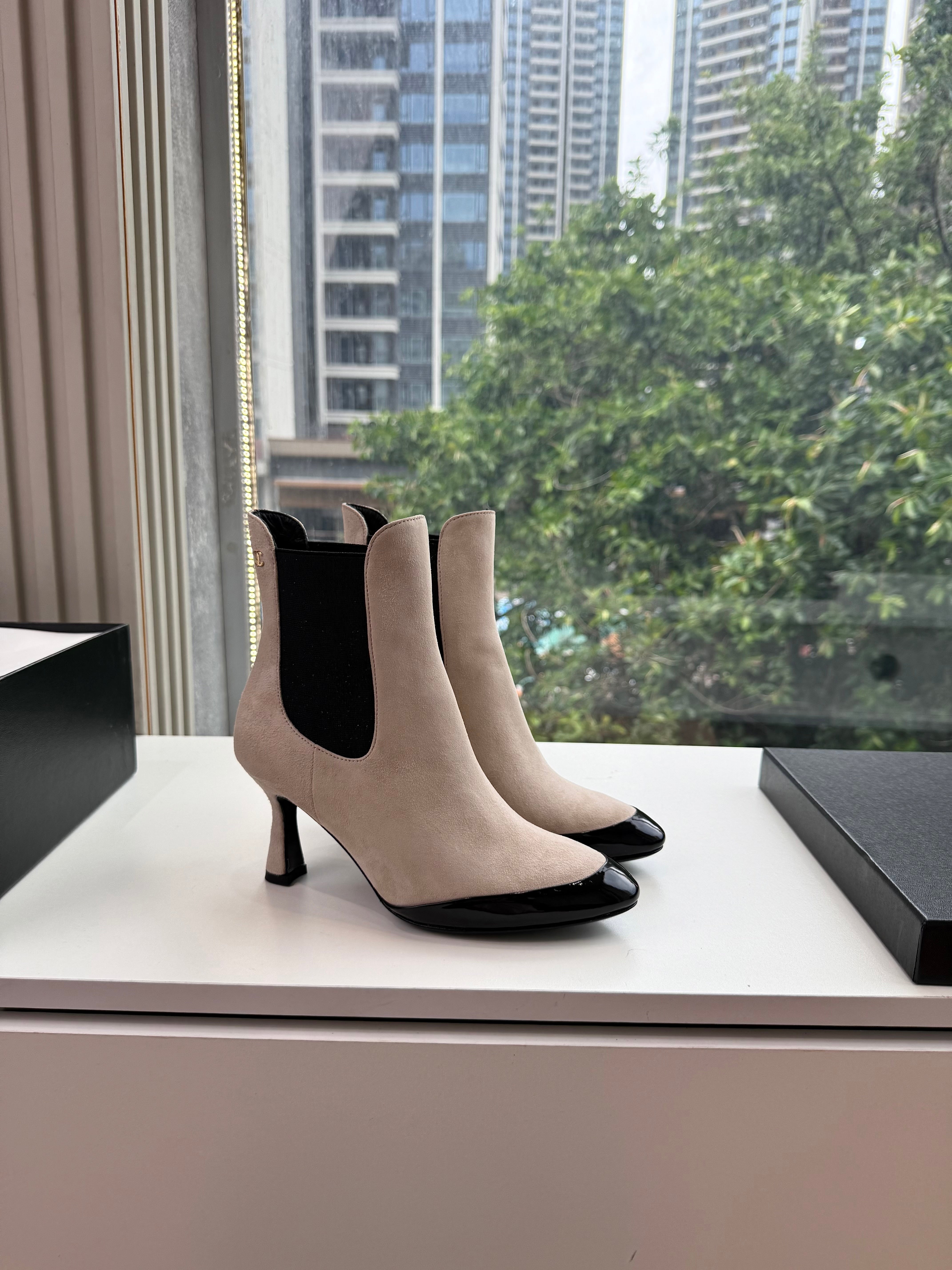 CC 26s Boot Black Khaki Suede Patent Leather 916018