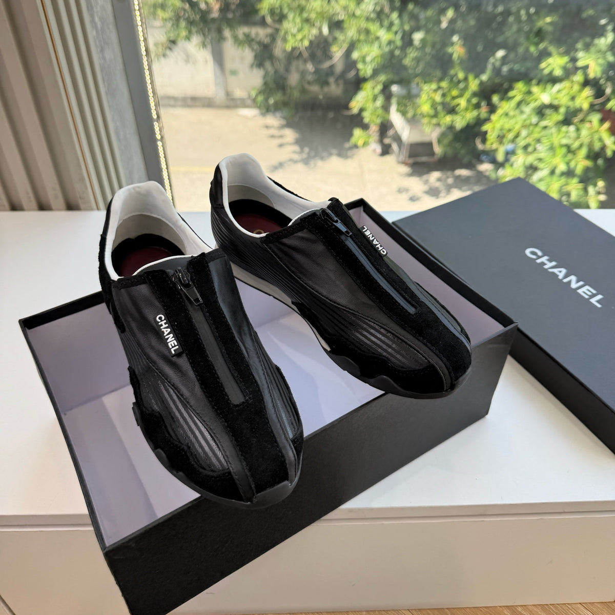 CC 26s Zip Up Sneakers Black Fabric 168794