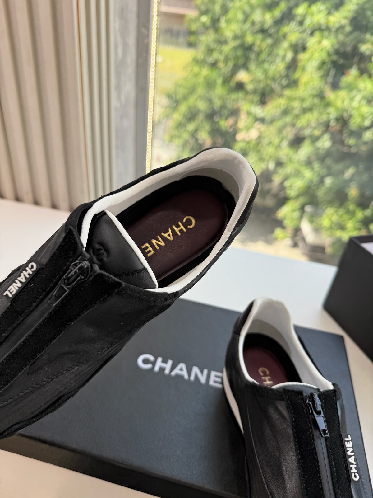 CC 26s Zip Up Sneakers Black Fabric 168794