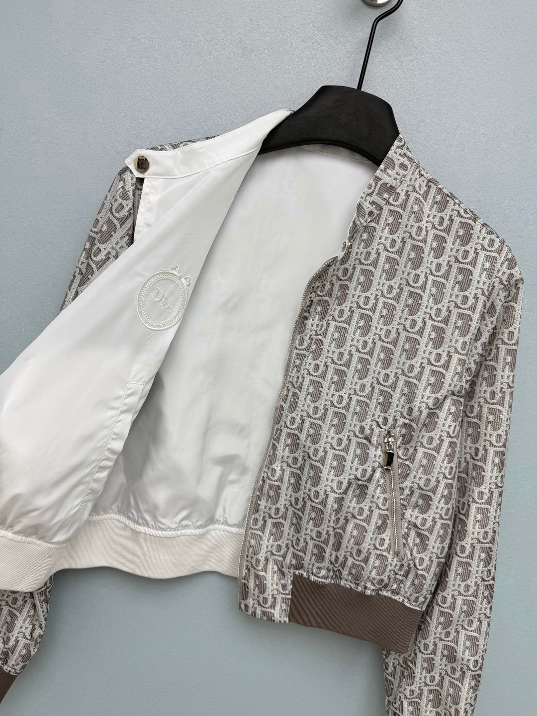CD Oblique Bomber Jacquard Pattern Polyester 366998