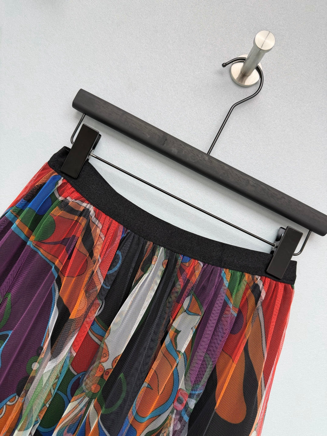 Pucci 26s Mesh Midi Skirt Orange Black Cotton Polyester 371732