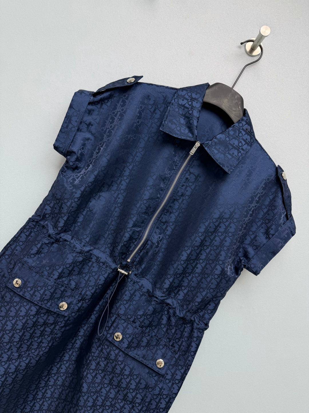 CD 26s Jacquard Fitted Dress Dark Blue Polyester 411640