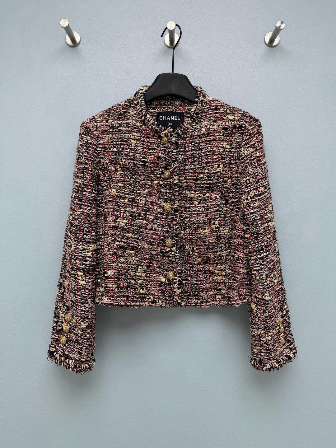 CC Spring Summer 2026 Jacket Red Colorful Tweed 411526