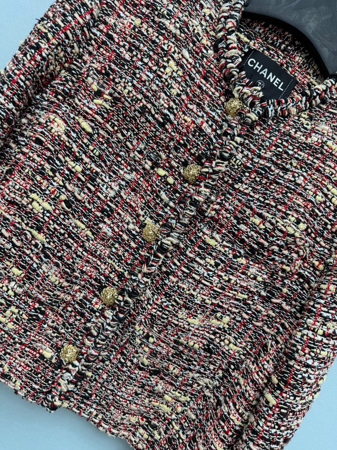 CC Spring Summer 2026 Jacket Red Colorful Tweed 411526
