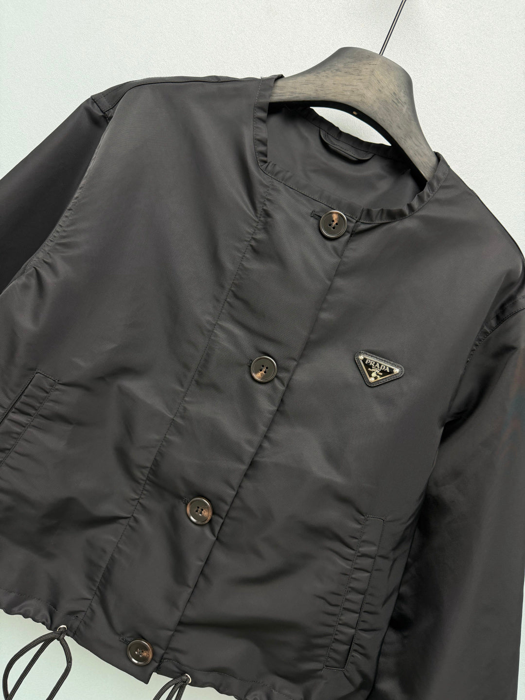 Prada 26s Cropped Blouson Jacket Black Re-Nylon 418786