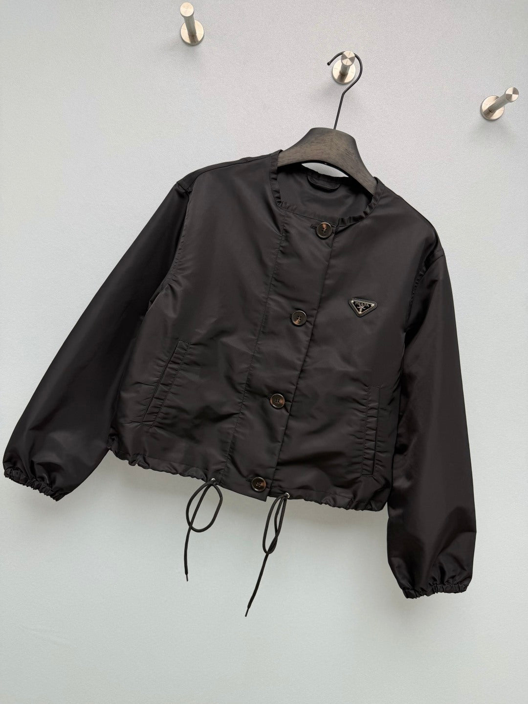 Prada 26s Cropped Blouson Jacket Black Re-Nylon 418786