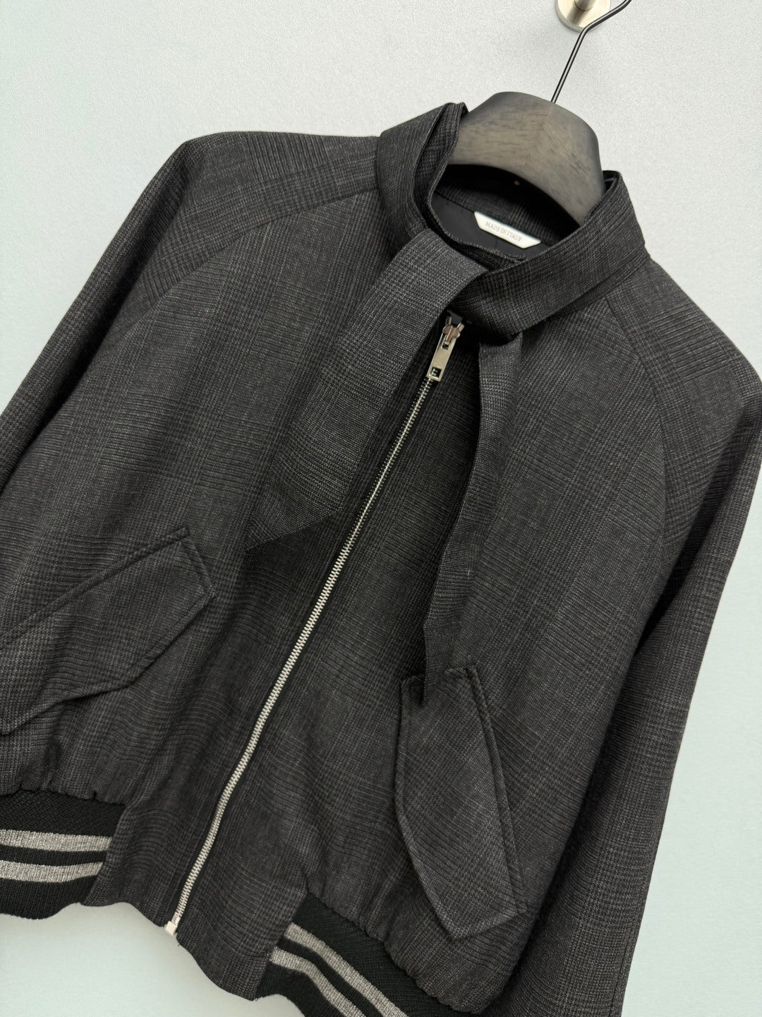CD 26s Houndstooth Bomber Jacket Grey Wool 418814