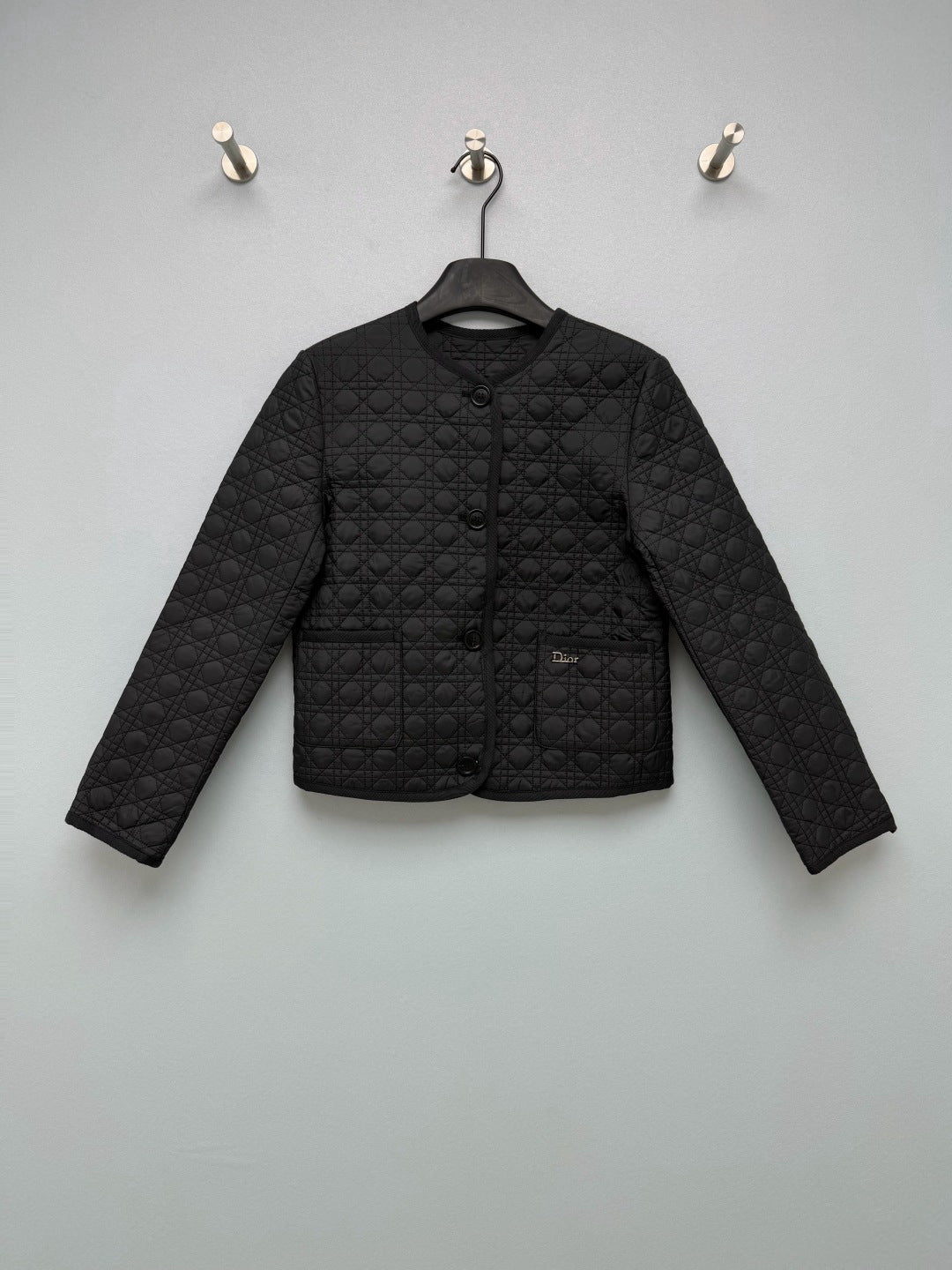 CD 26s Cannage Quilted Lightweight Cotton Jacket Black 418797
