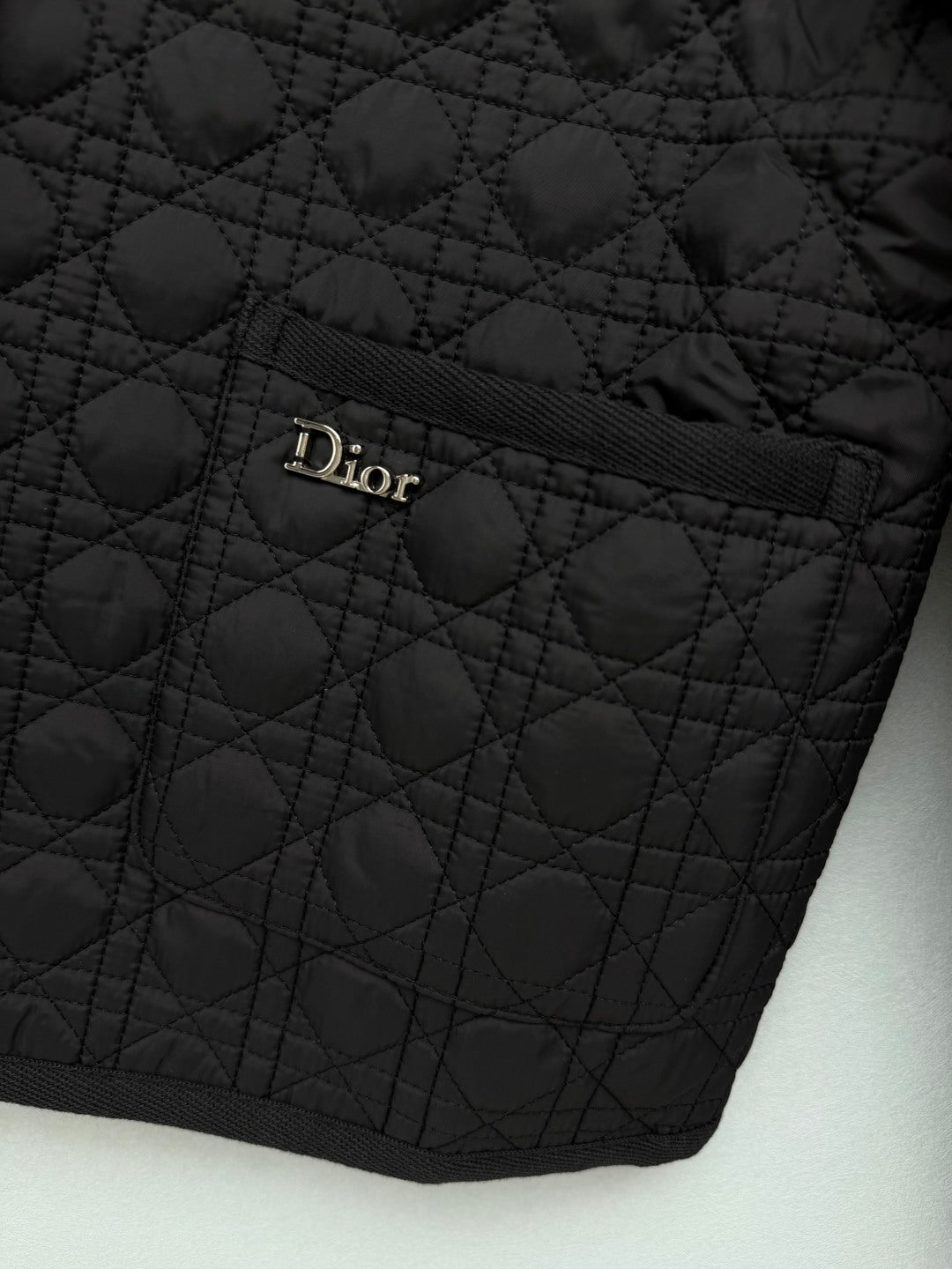 CD 26s Cannage Quilted Lightweight Cotton Jacket Black 418797