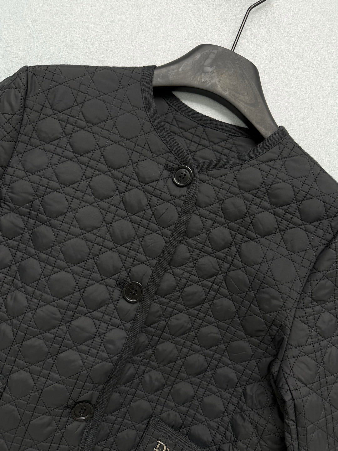 CD 26s Cannage Quilted Lightweight Cotton Jacket Black 418797
