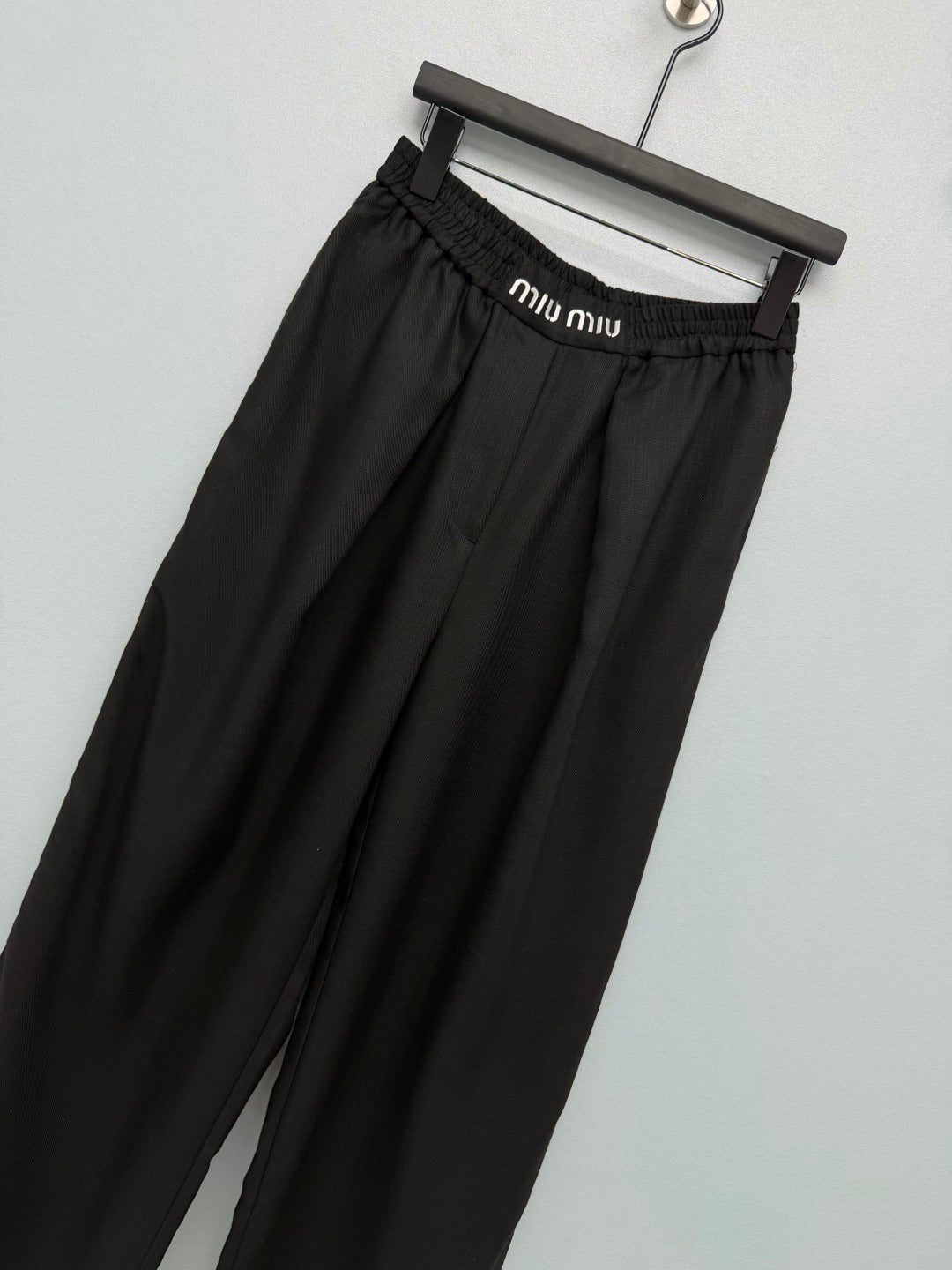 Miu 26s Wide-Leg Pants Black Polyester 421433