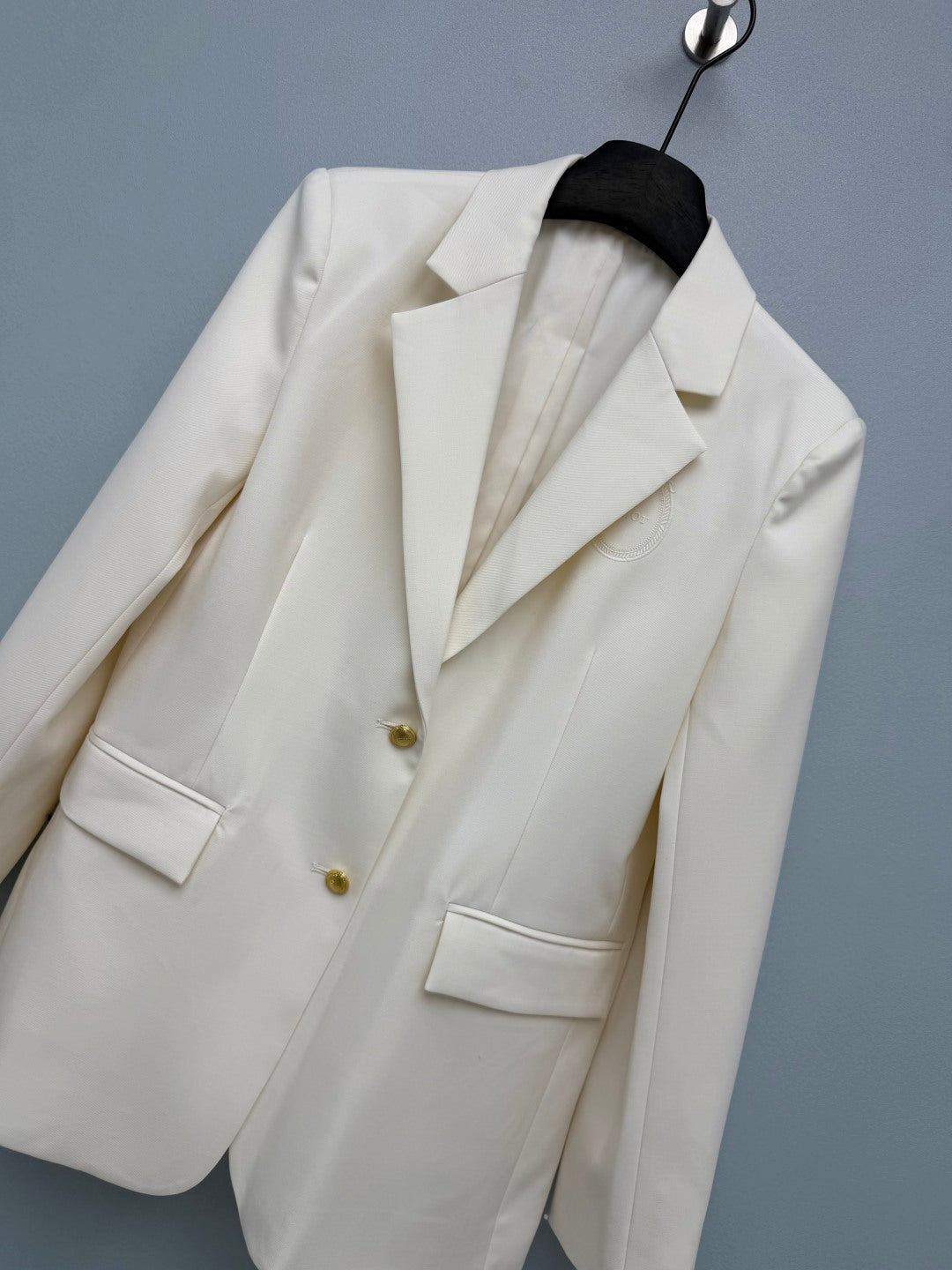CD 26s Embroidered Casual Blazer Ivory Wool Polyeste 421382