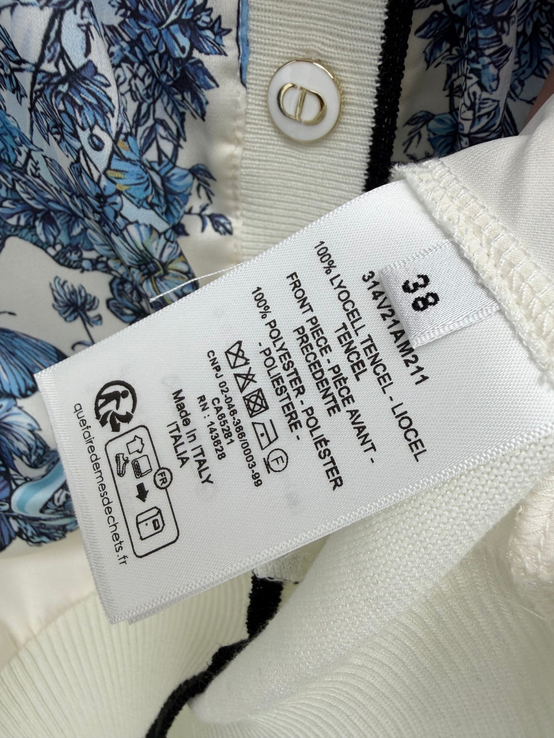 CD 26s Butterfly Floral Patchwork Cardigan Blue Cream Polyester 425176