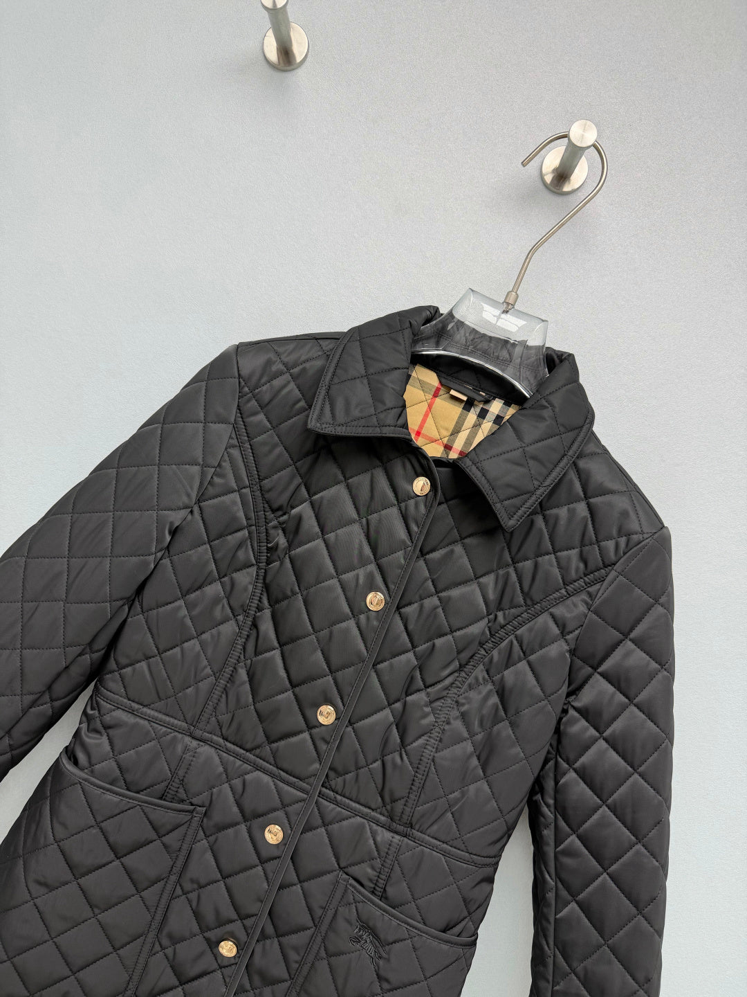 Burberry 26s Vintage Check Trim Quilted Jacket 444868
