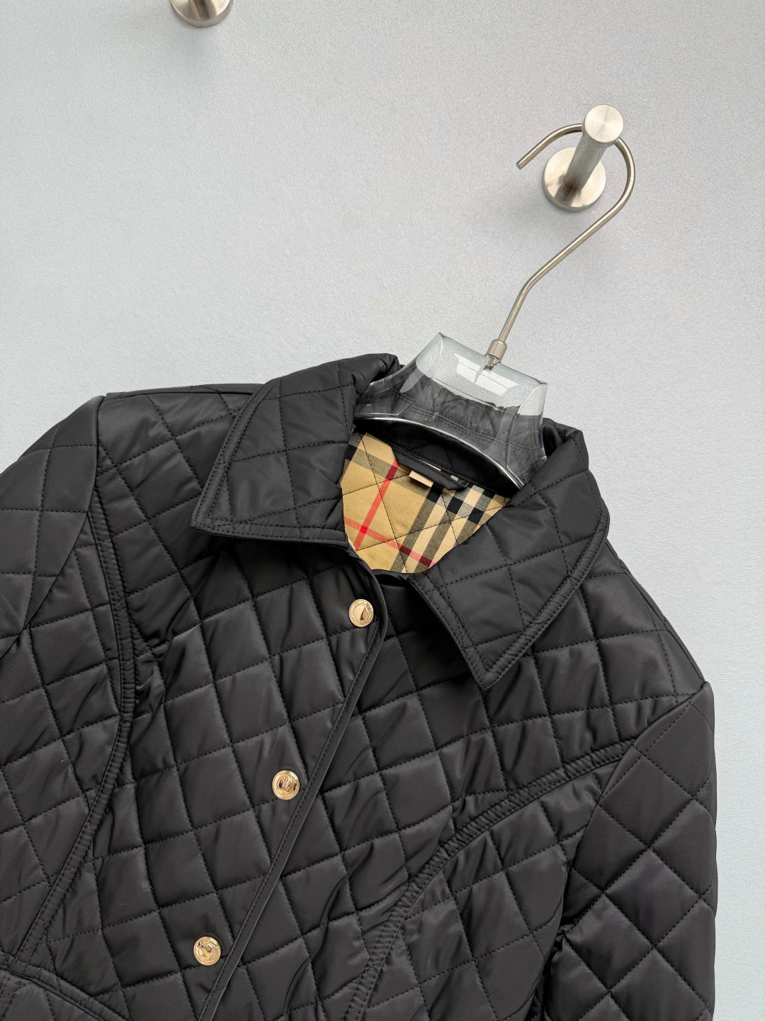 Burberry 26s Vintage Check Trim Quilted Jacket 444868