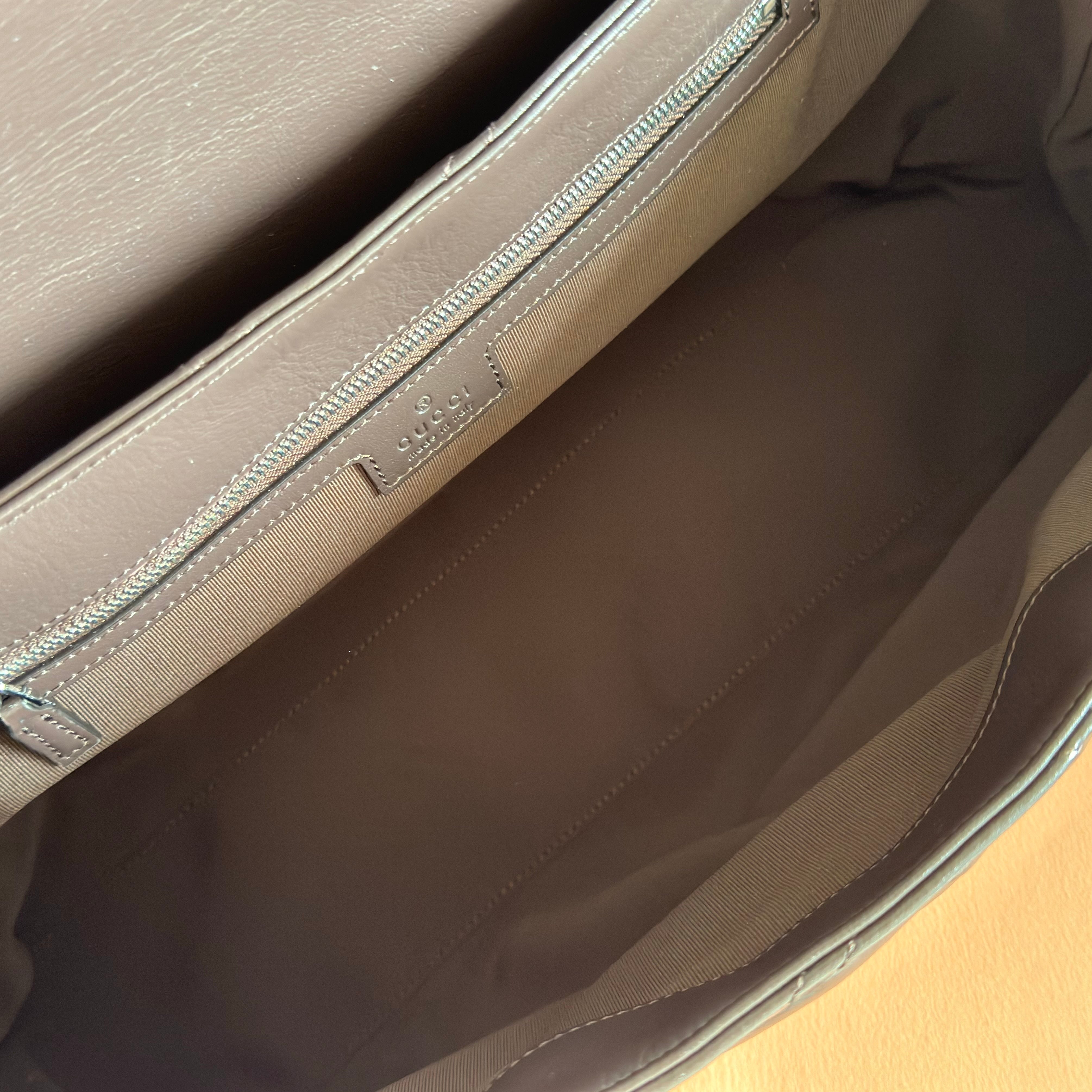 GG MaxiMatelassé GG Marmont Shoulder Bag 37.5 Dark Brown Leather