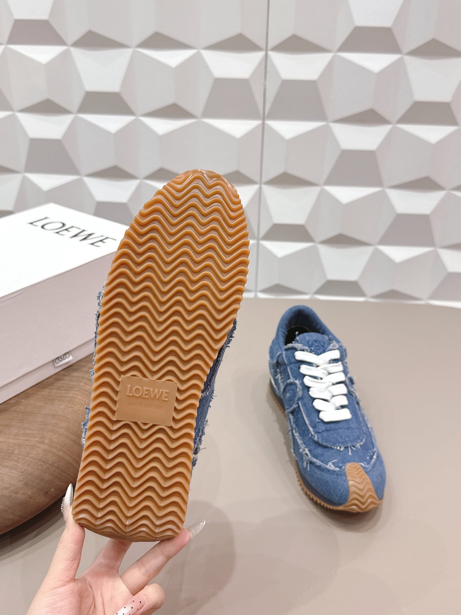 Loewe 26s Flow Runner Sneaker In Blue Denim