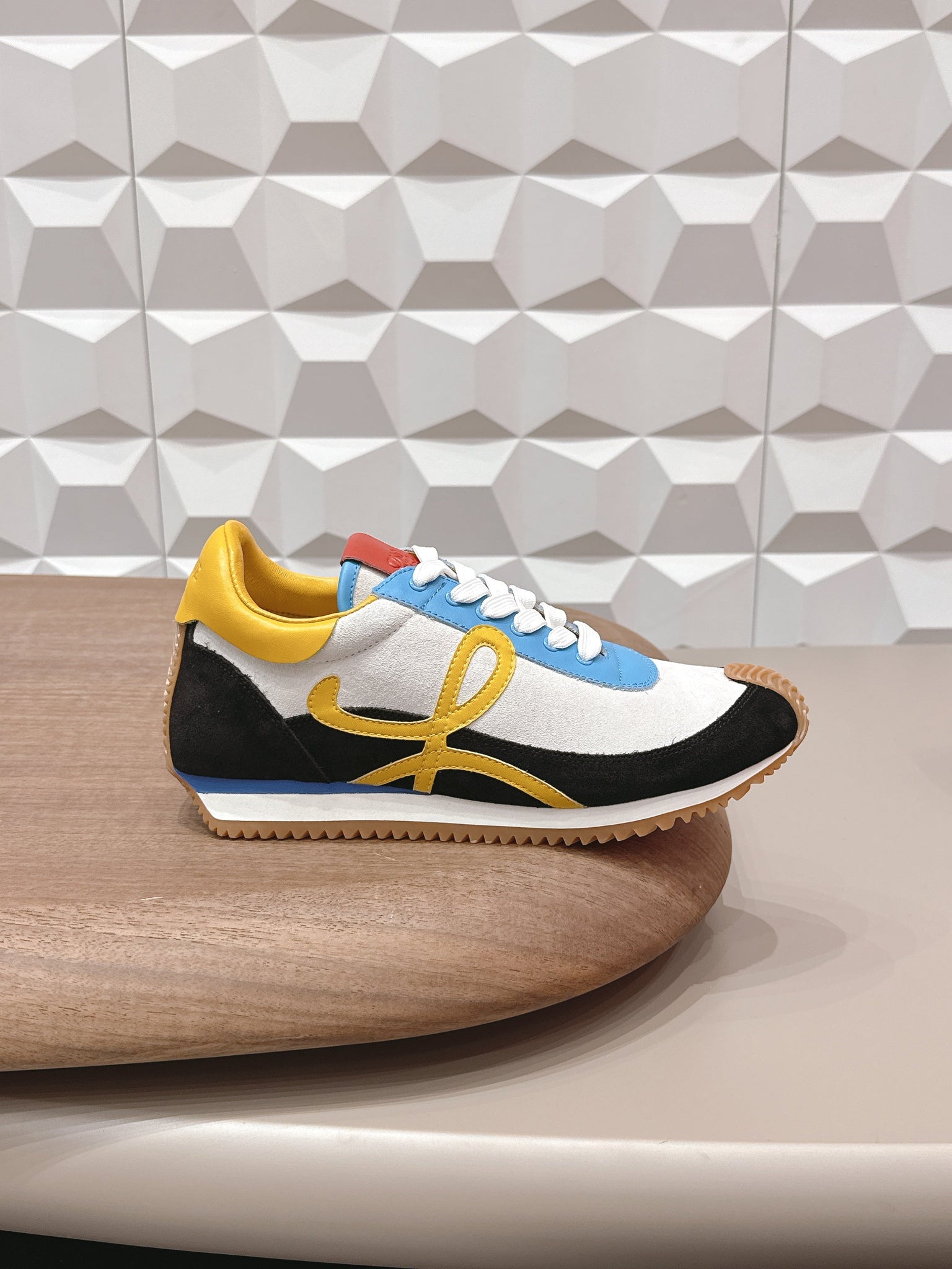 Loewe 26s Flow Runner Sneaker In Multicolor Suede And Calfskin Style 4
