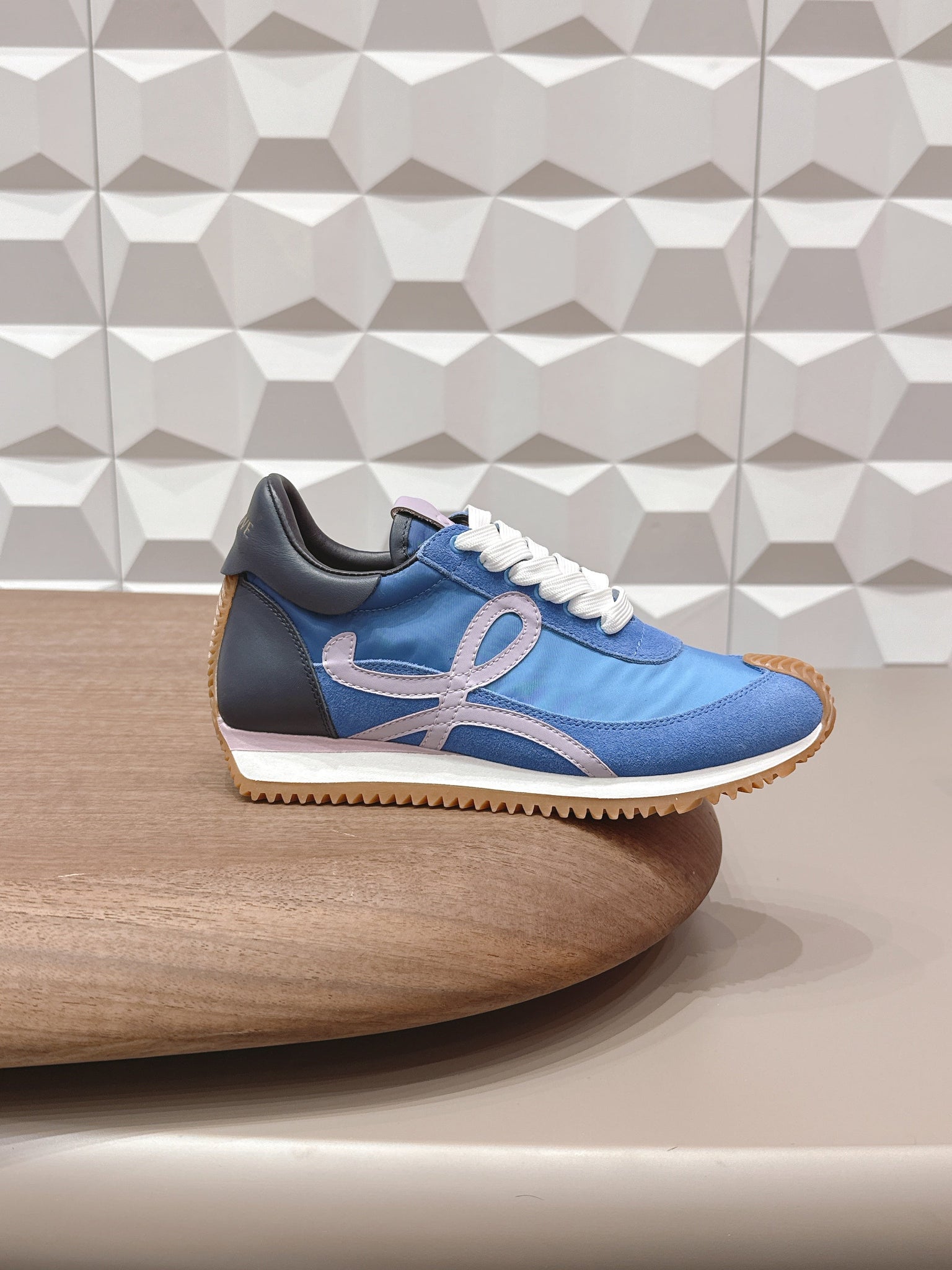 Loewe 26s Flow Runner Sneaker In Blue Suede And Calfskin Style 1