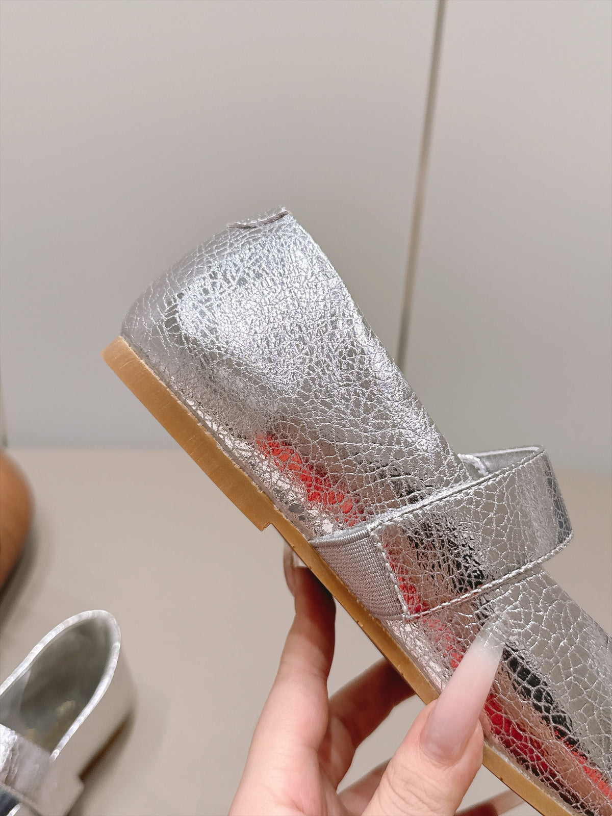 CC 26s Mary Jane Flats Silver Metallic Calfskin 175859