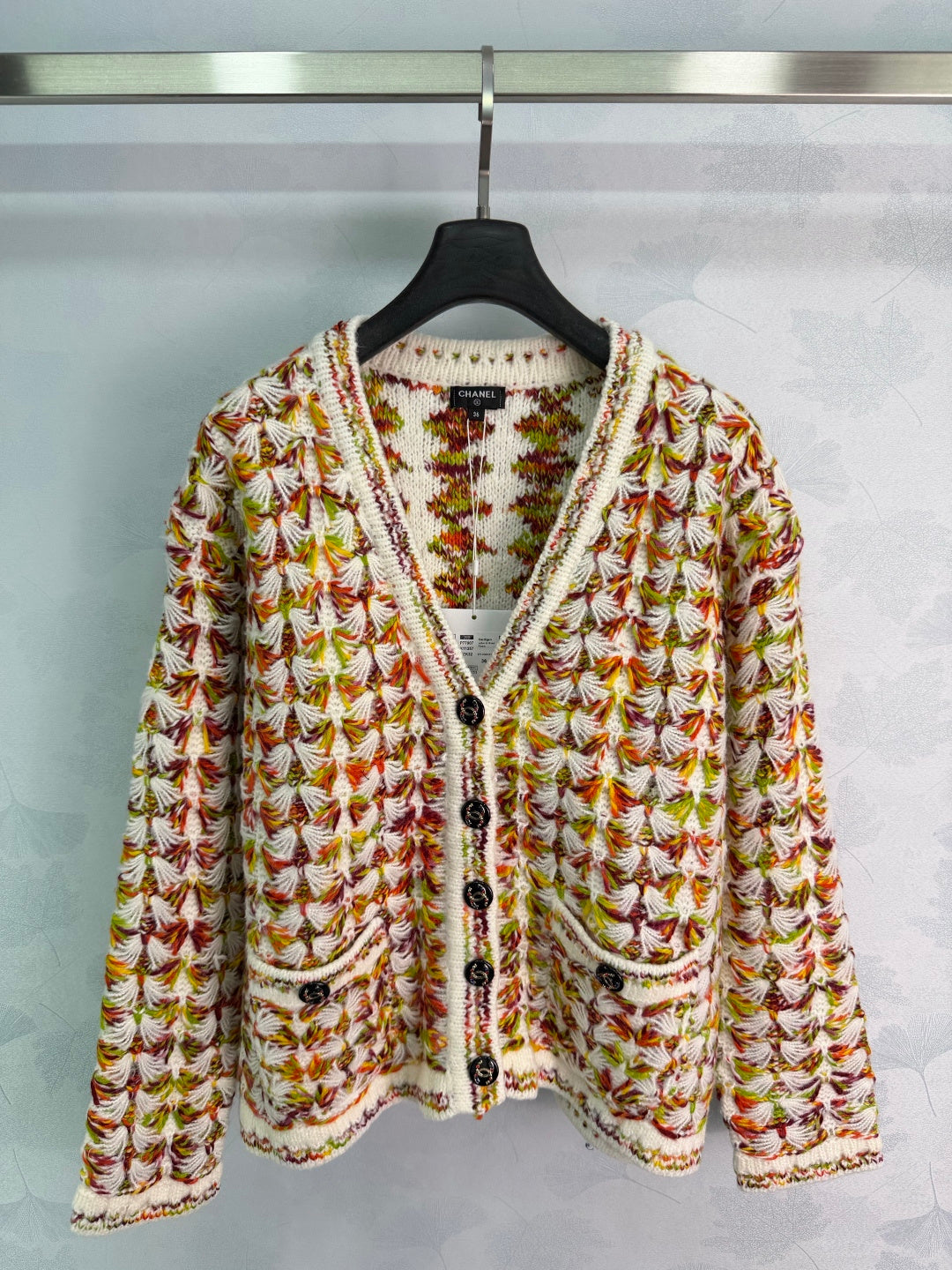Chanel 26N Coco Neige Multicolor Cardigan Wool Cashmere 444199