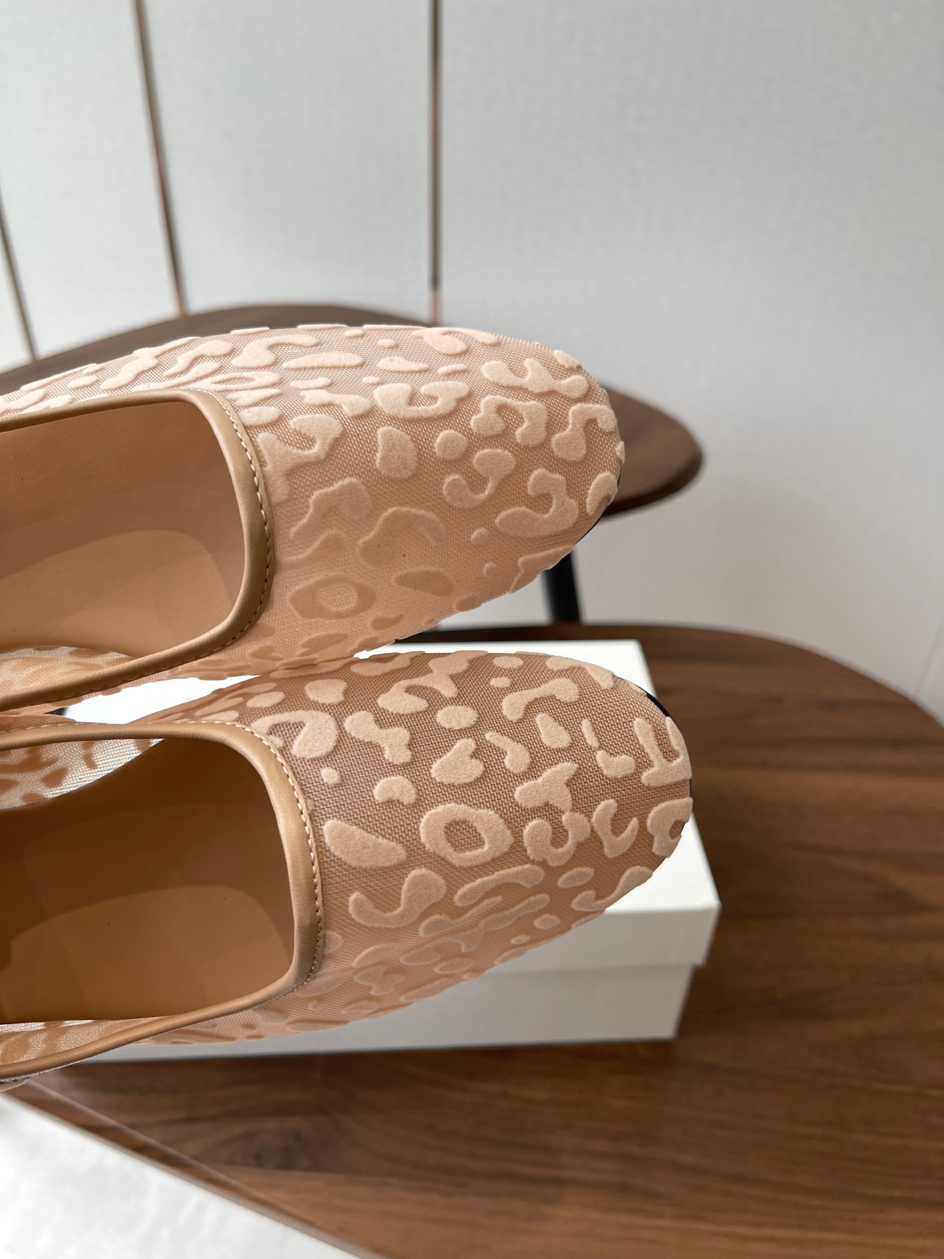 The Row  Mary Jane Nude Beige Mesh And Sheepskin 330803