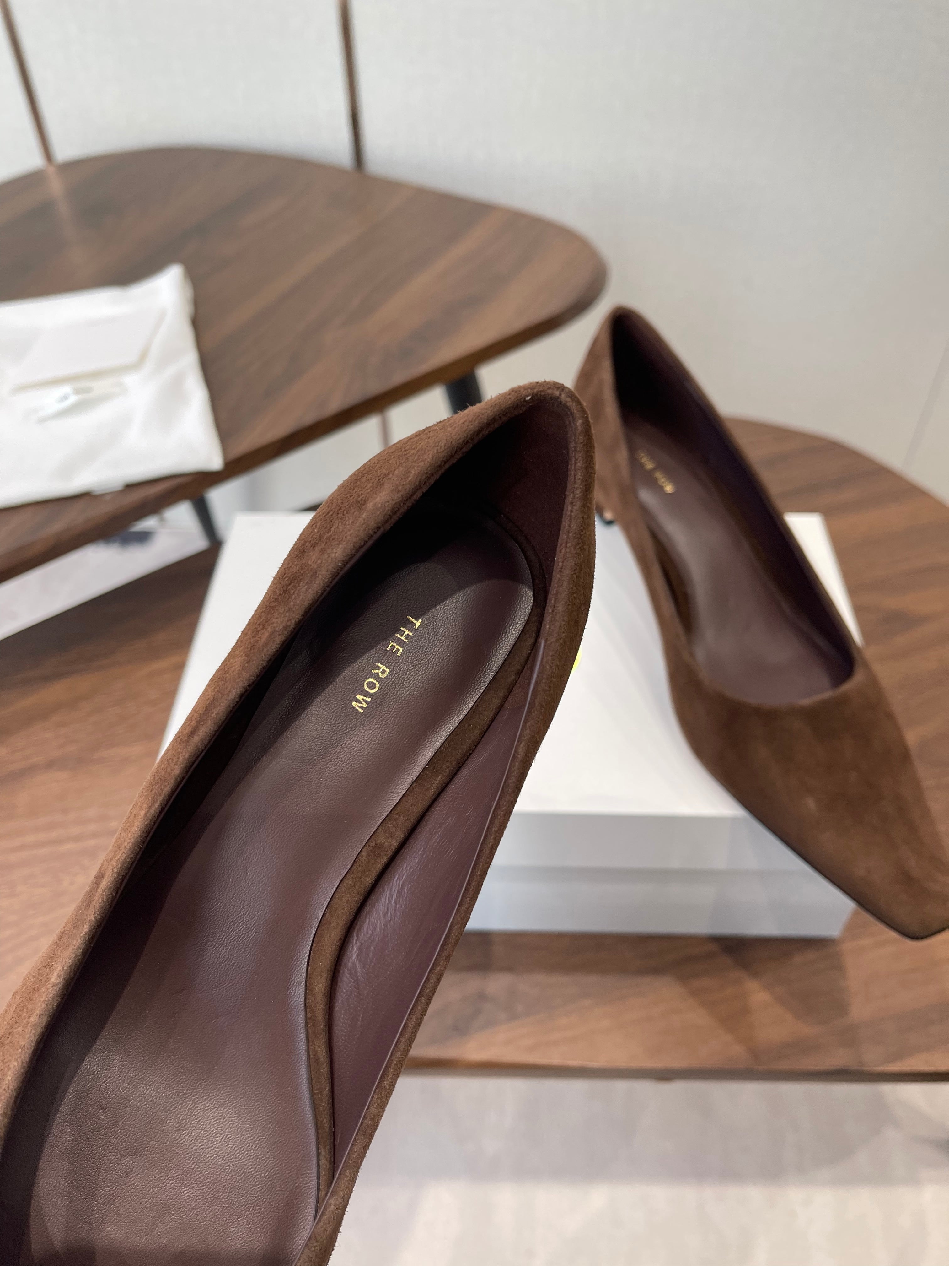 The Row Carla 45 Slingback Chocolate Suede 633752