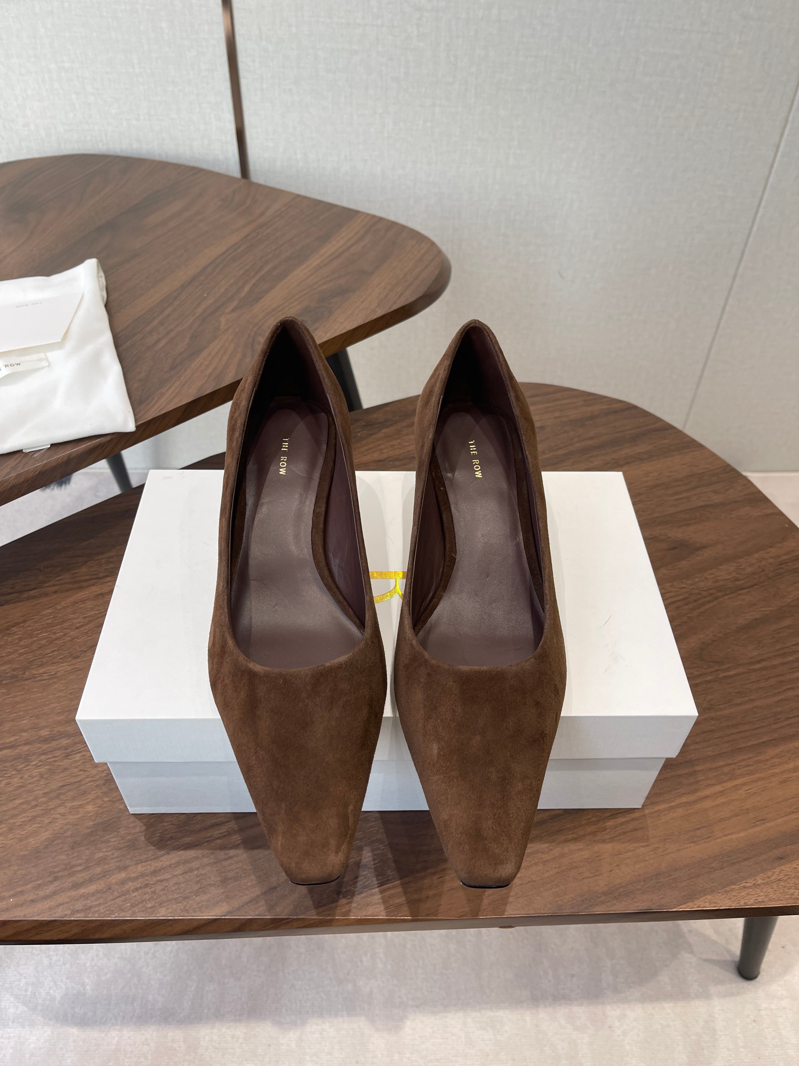 The Row Carla 45 Slingback Chocolate Suede 633752