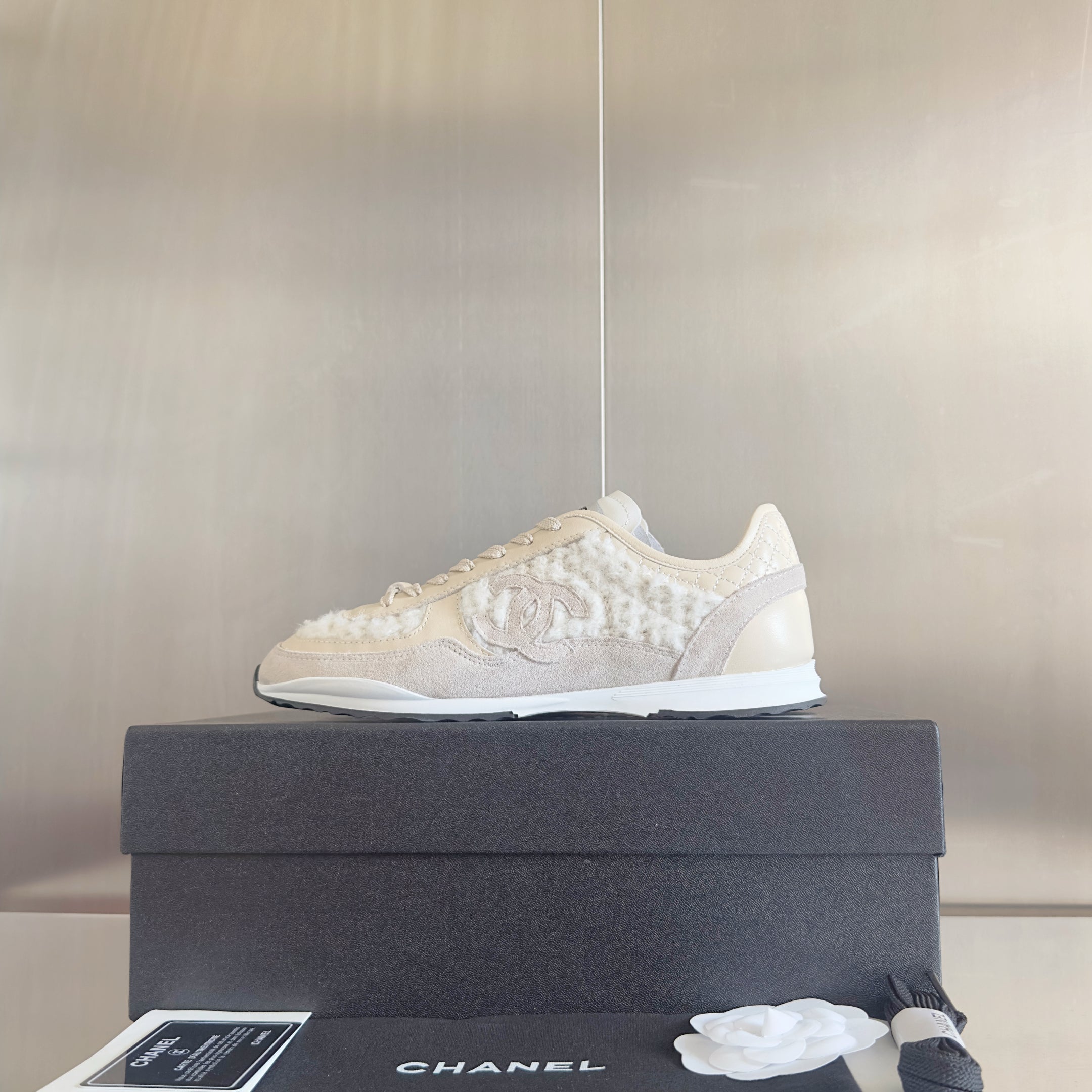CC 25K British Baseball Shoes White Woven Cowhide 459737