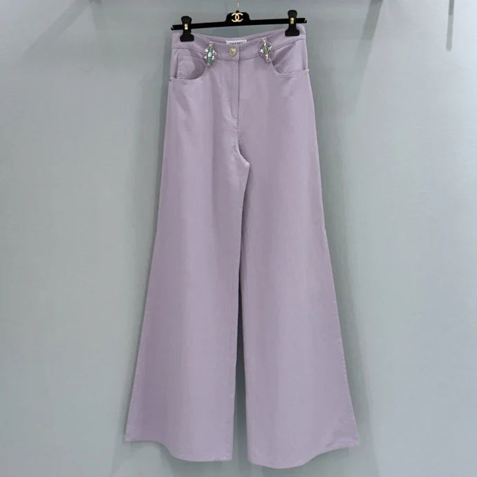 Chanel 2026 Flared Trouser Purple Cotton 267928