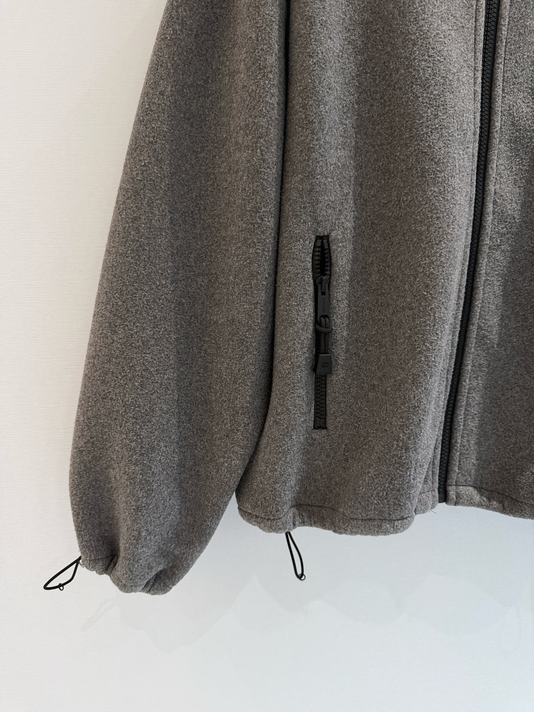 Miu 26s Stand-Collar Coat Grey Cotton 418737