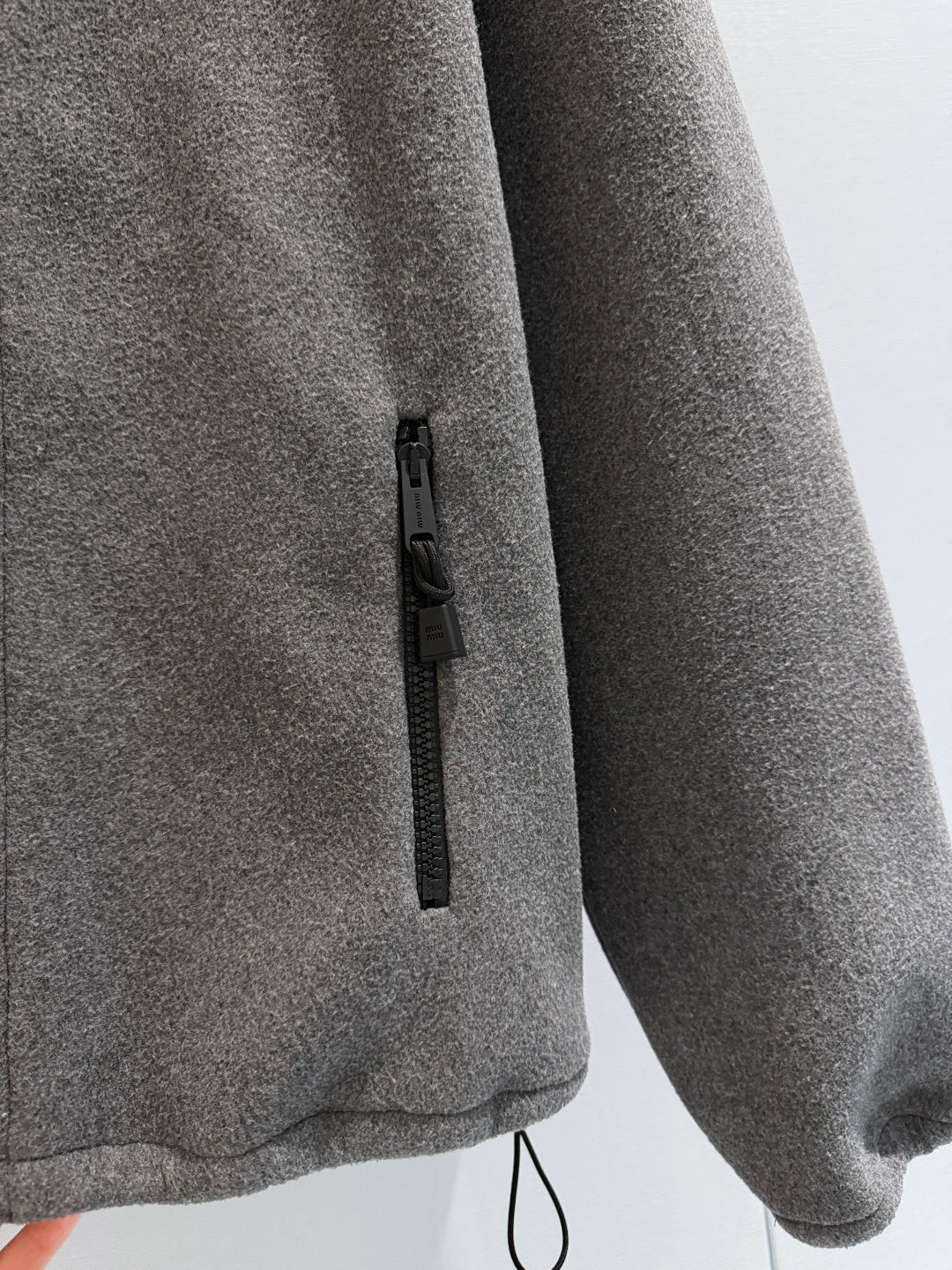 Miu 26s Stand-Collar Coat Grey Cotton 418737