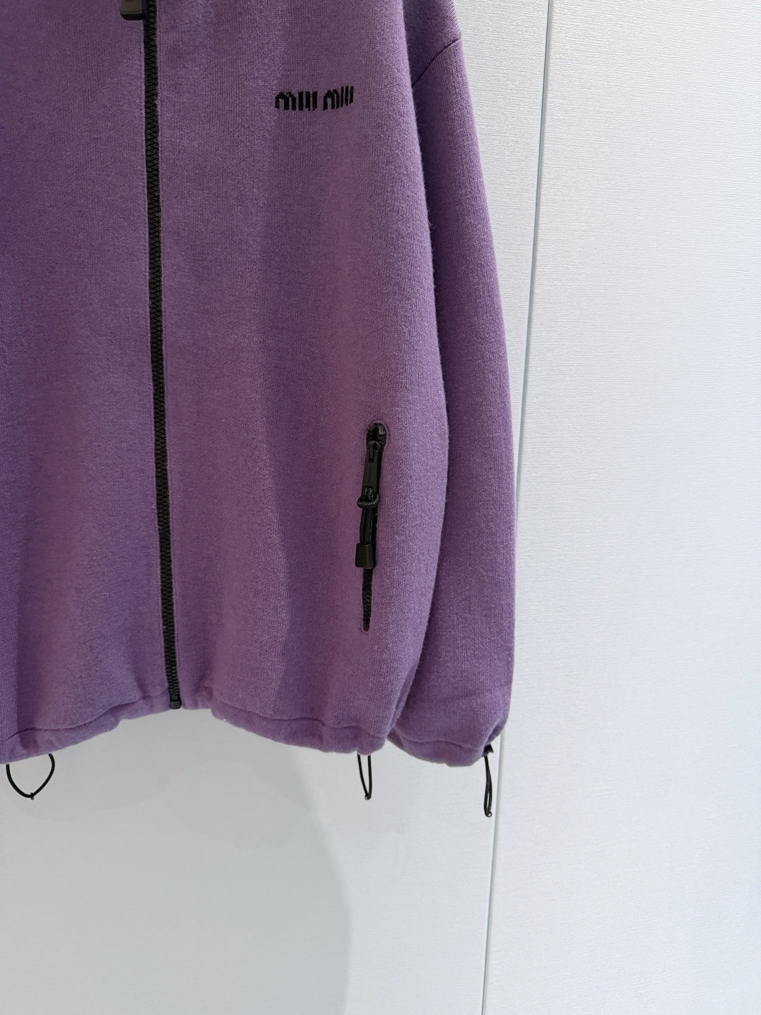 Miu 26s Stand-Collar Coat Purple Cotton 418743