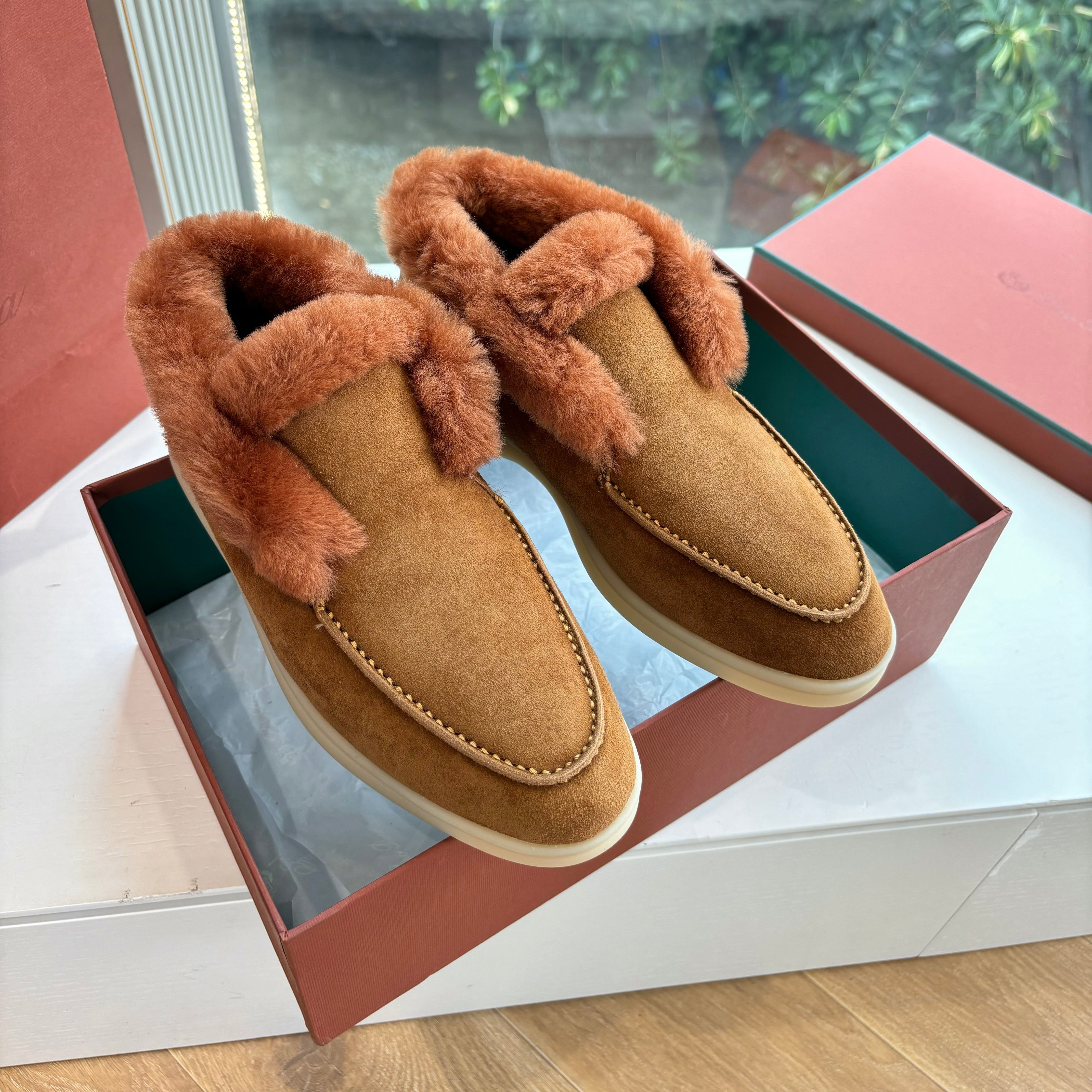 LP Open Walk Ankle Boot Brown Fur Suede 507422