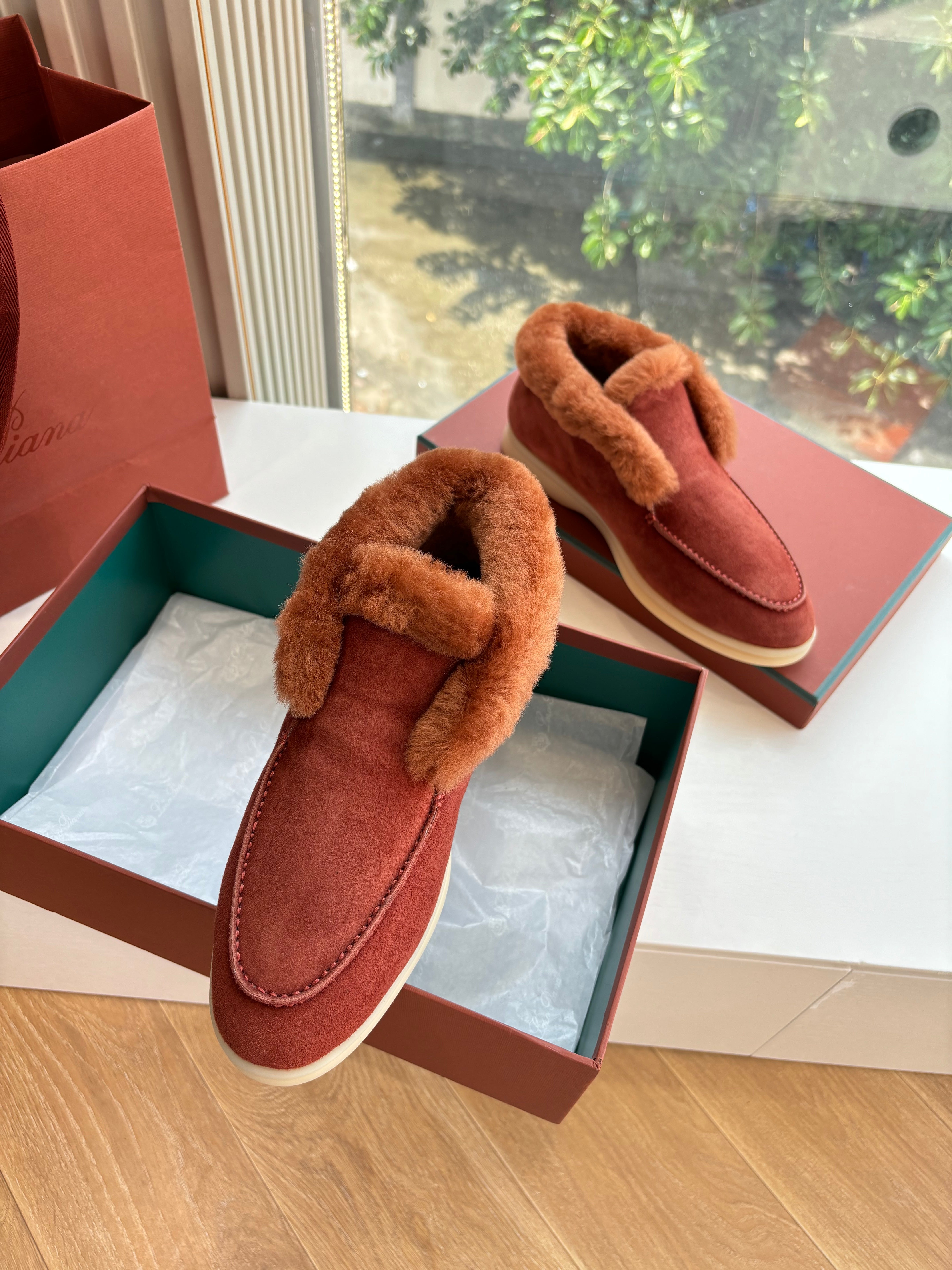 LP Open Walk Ankle Boot Oxblood Fur Suede 507426