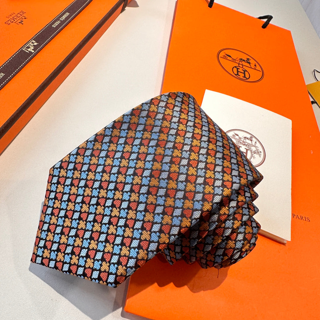 HM Carre d'As Tie Orange Twill Silk 210010