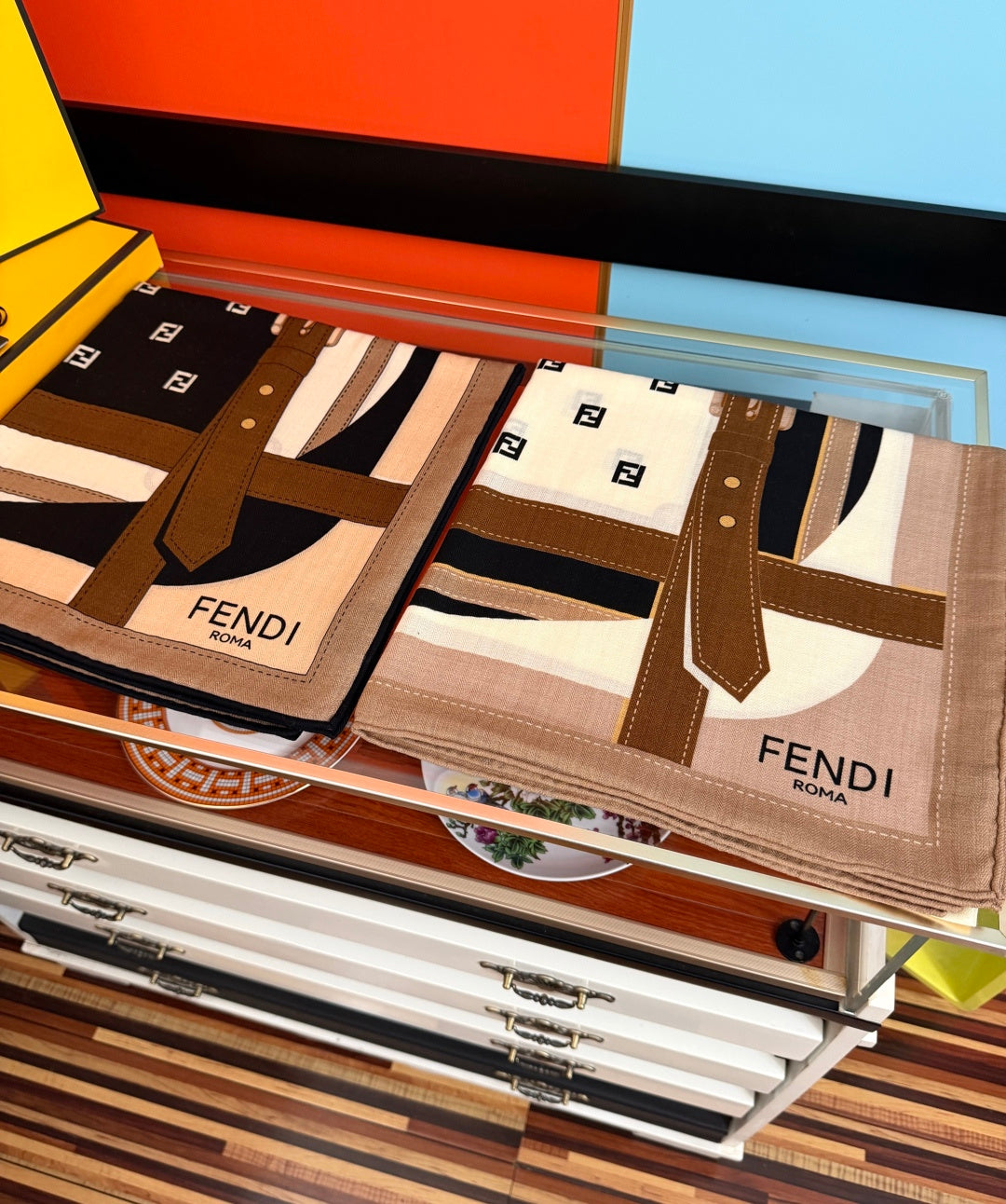 Fendi 26s Scarf 140 In Cashmere And Silk 446709