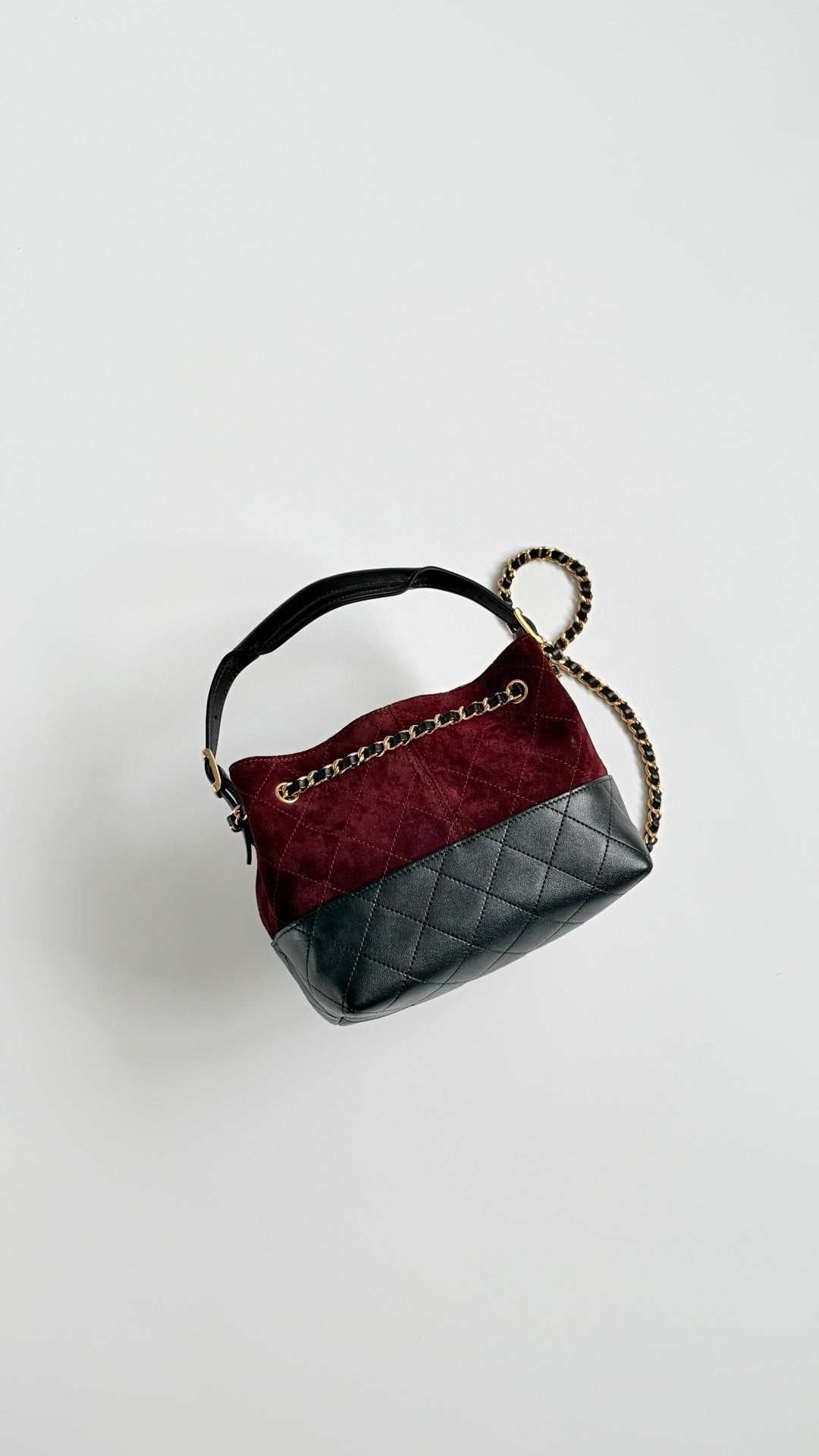 CC 26s Mini Shopping Bag Burgundy Black Suede Lambskin 996787