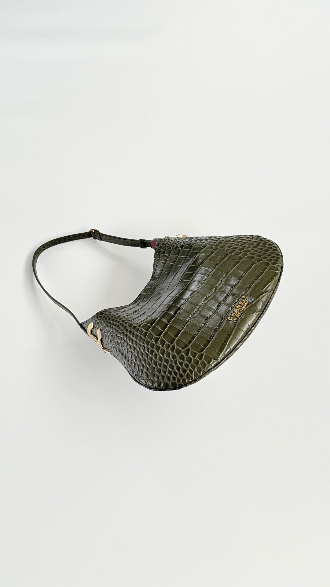 CC 26s Hobo Bag Olive Green Crocodile Embossed Calfskin 996784