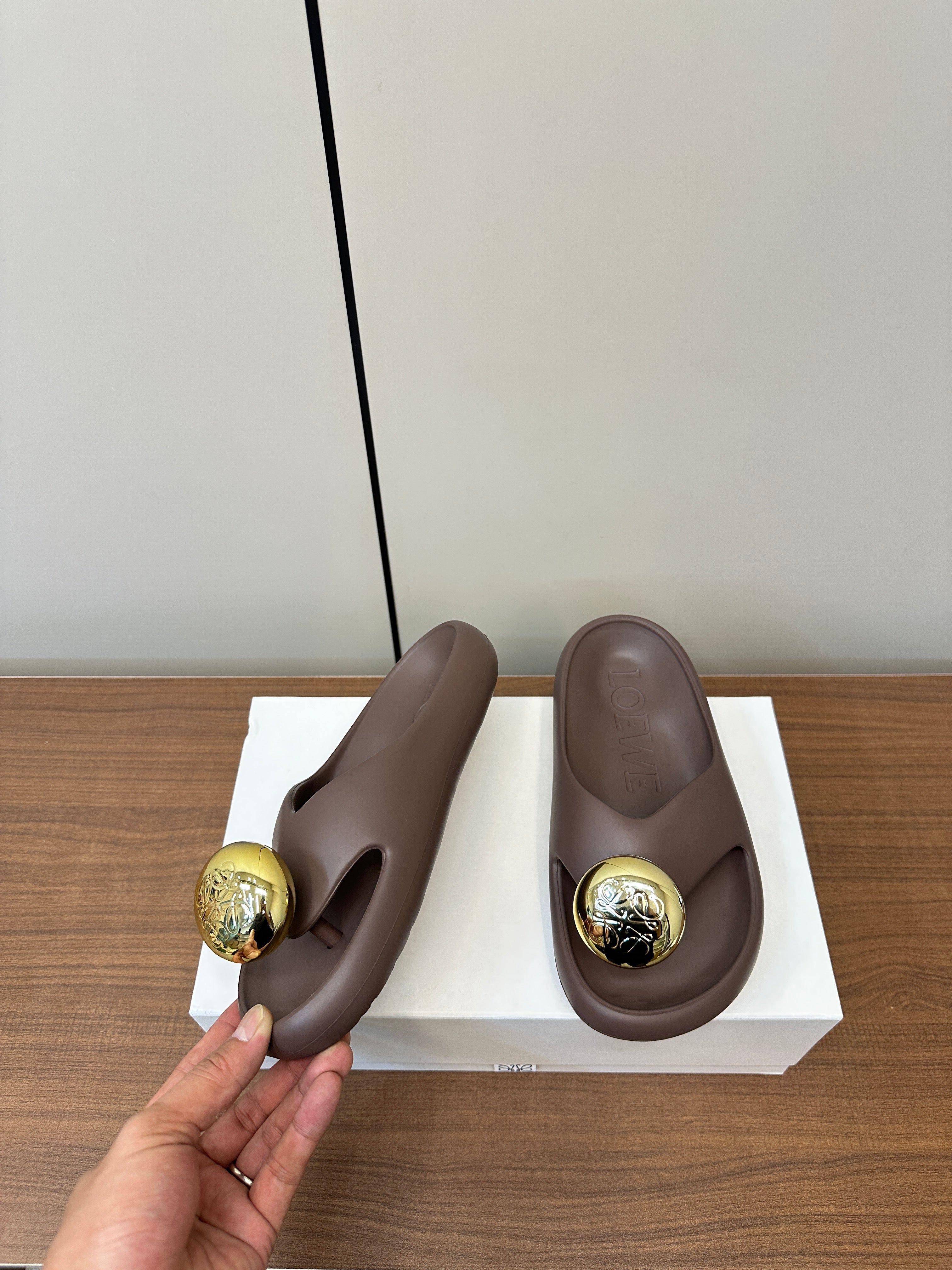 Loewe 25 Foam Slide Brown Rubber
