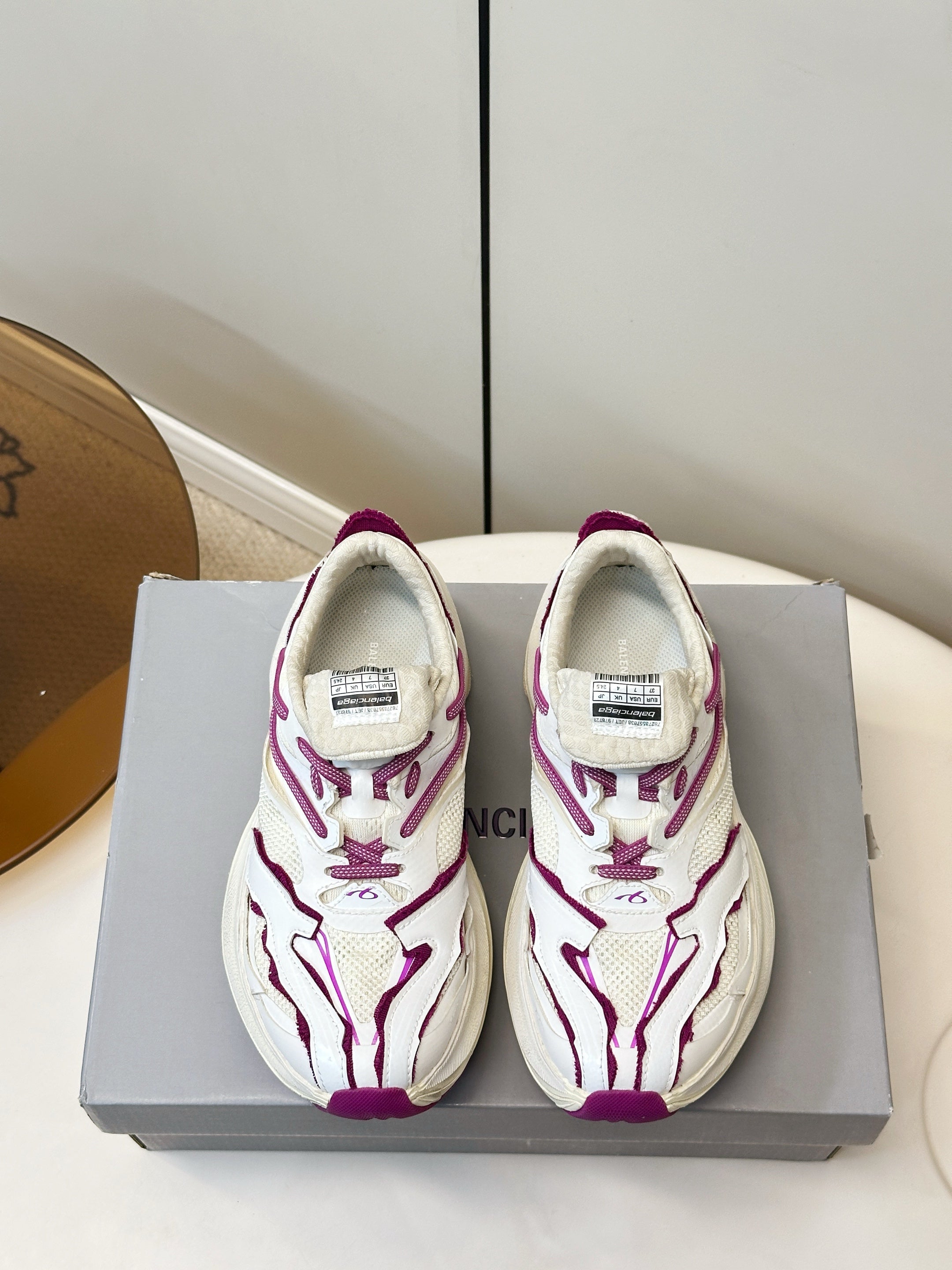 Balenciaga Jet Sneaker Cream Purple TPU Mesh 986303