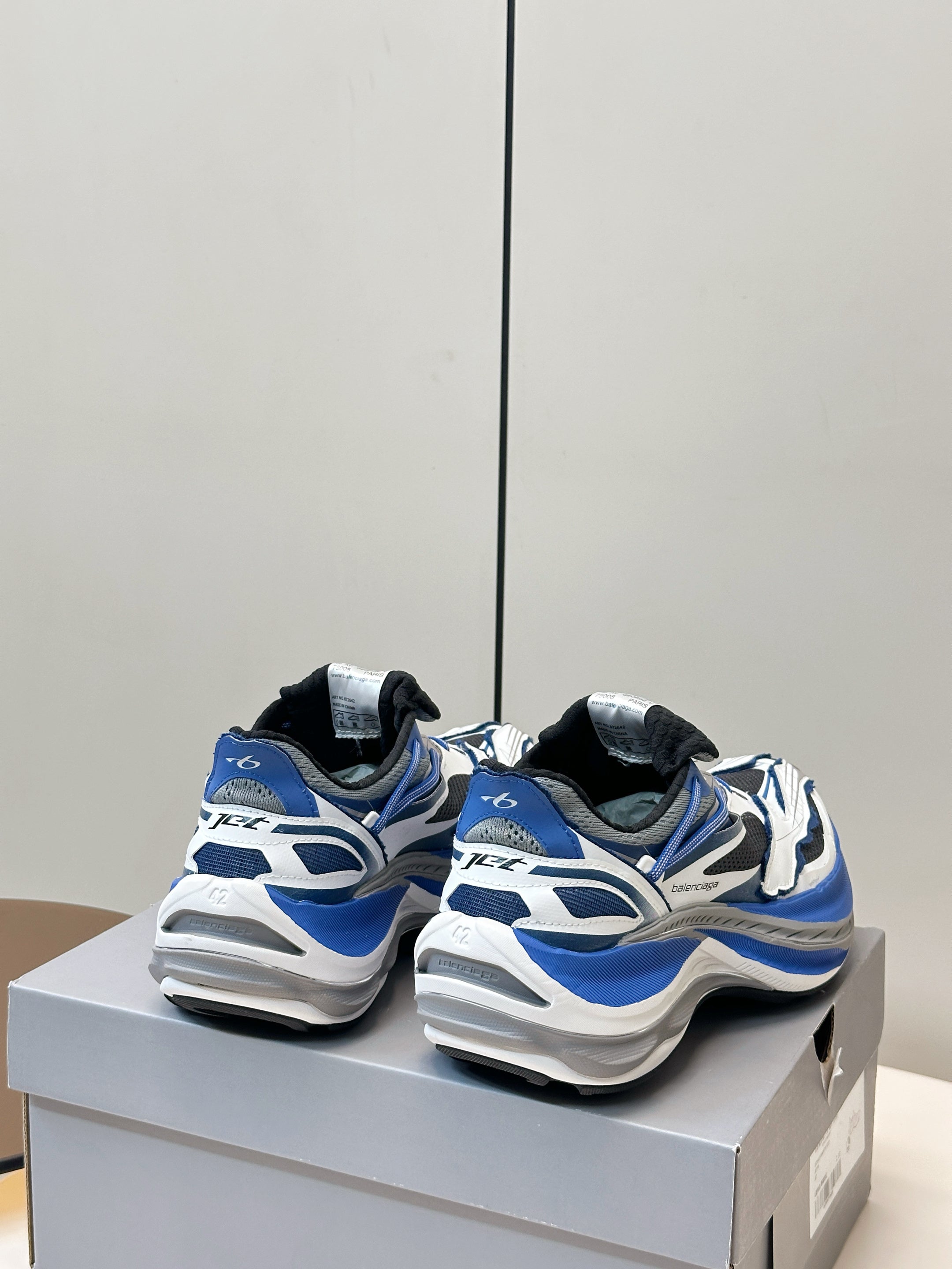 Balenciaga Jet Sneaker Cream Blue TPU Mesh 986304