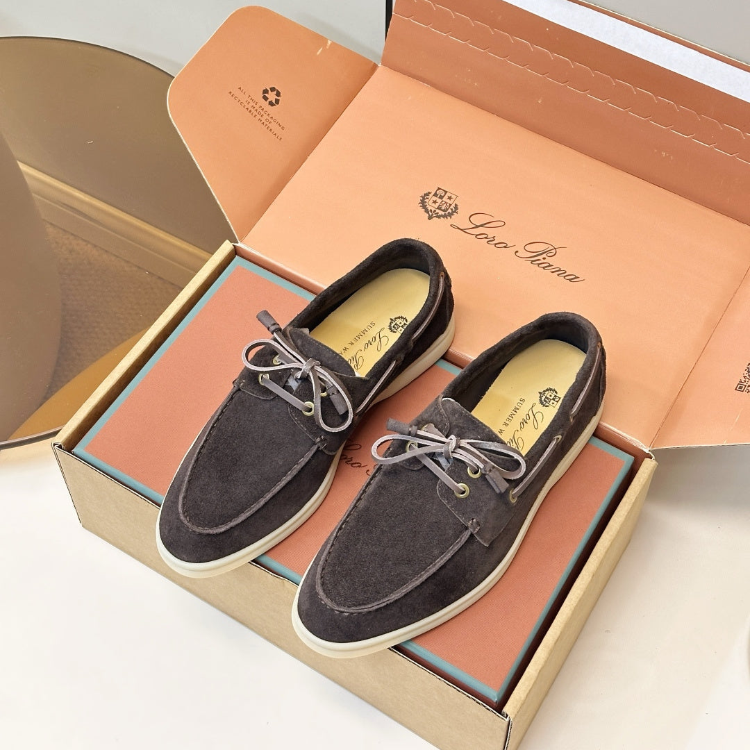 Loro Piana Shoes Sea-Sail Walk Loafer Dark Grey Suede 178085
