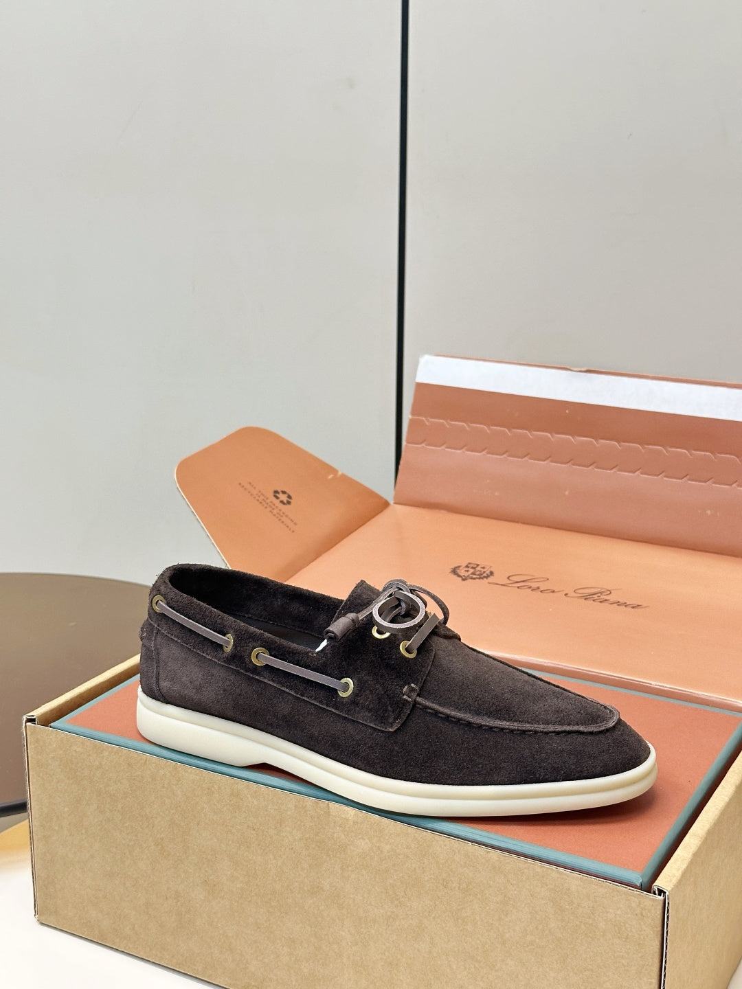 Loro Piana Shoes Sea-Sail Walk Loafer Dark Grey Suede 178085