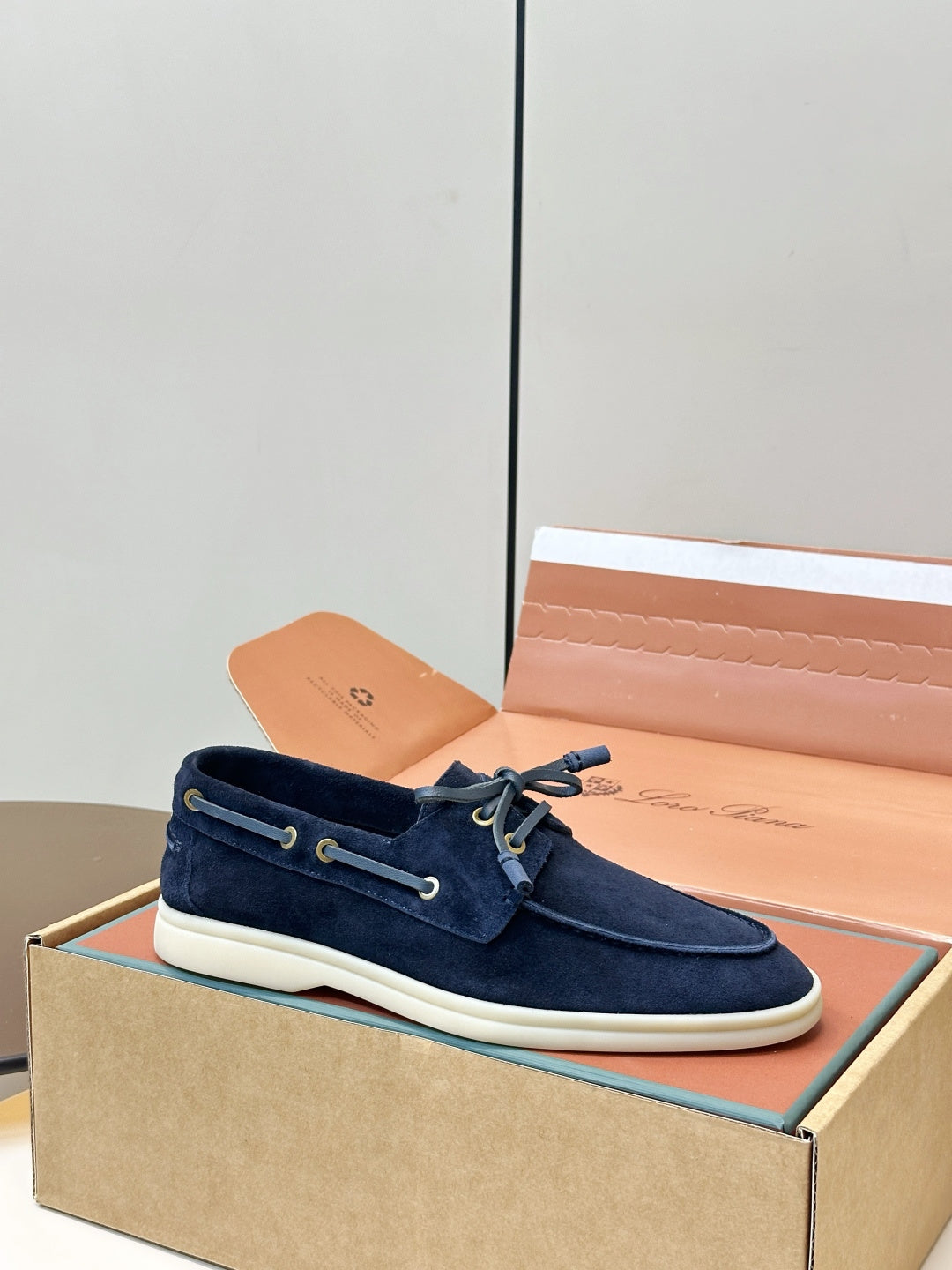 Loro Piana Shoes Sea-Sail Walk Loafer Navy Blue Suede 178086