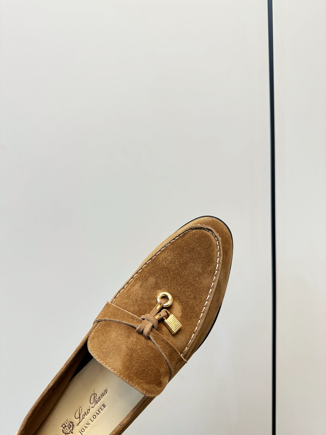 Loro Piana Shoes Joan Loafers Camel Suede Charm 178088